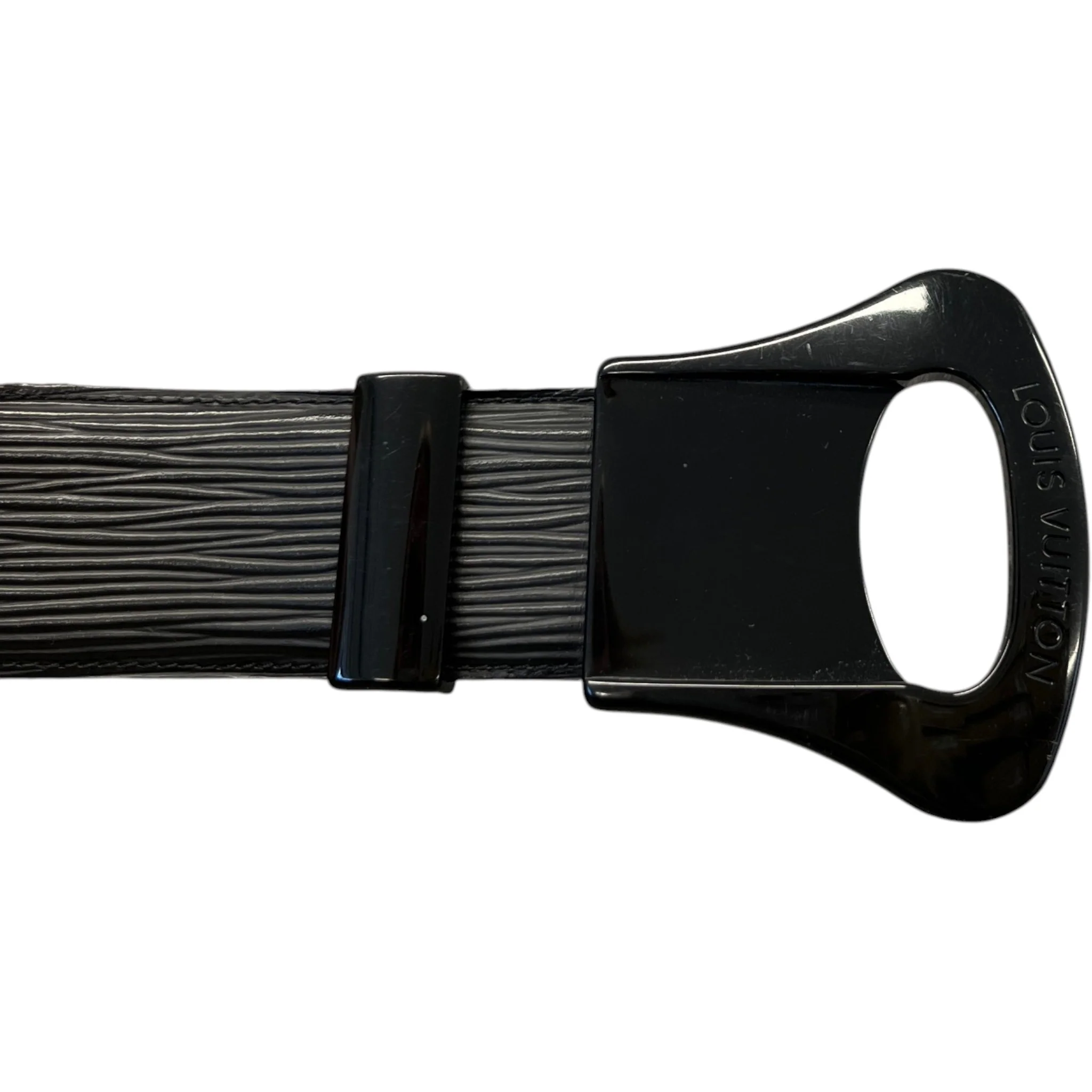 Women's Epi Leather Belt Black Size 75CM / UK 6 - Image 5