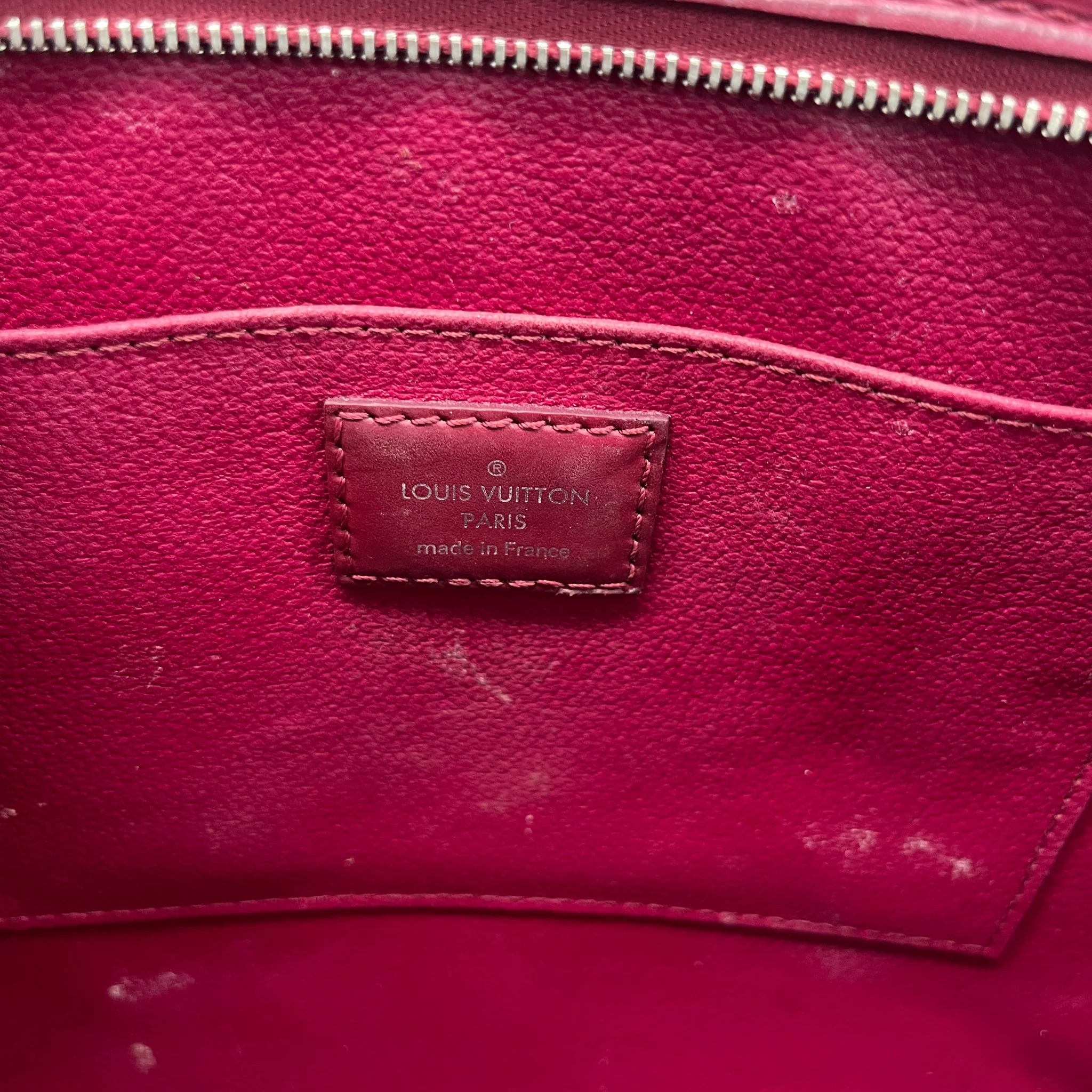 Women's Epi Leather Toiletry Bag Burgundy - Image 10