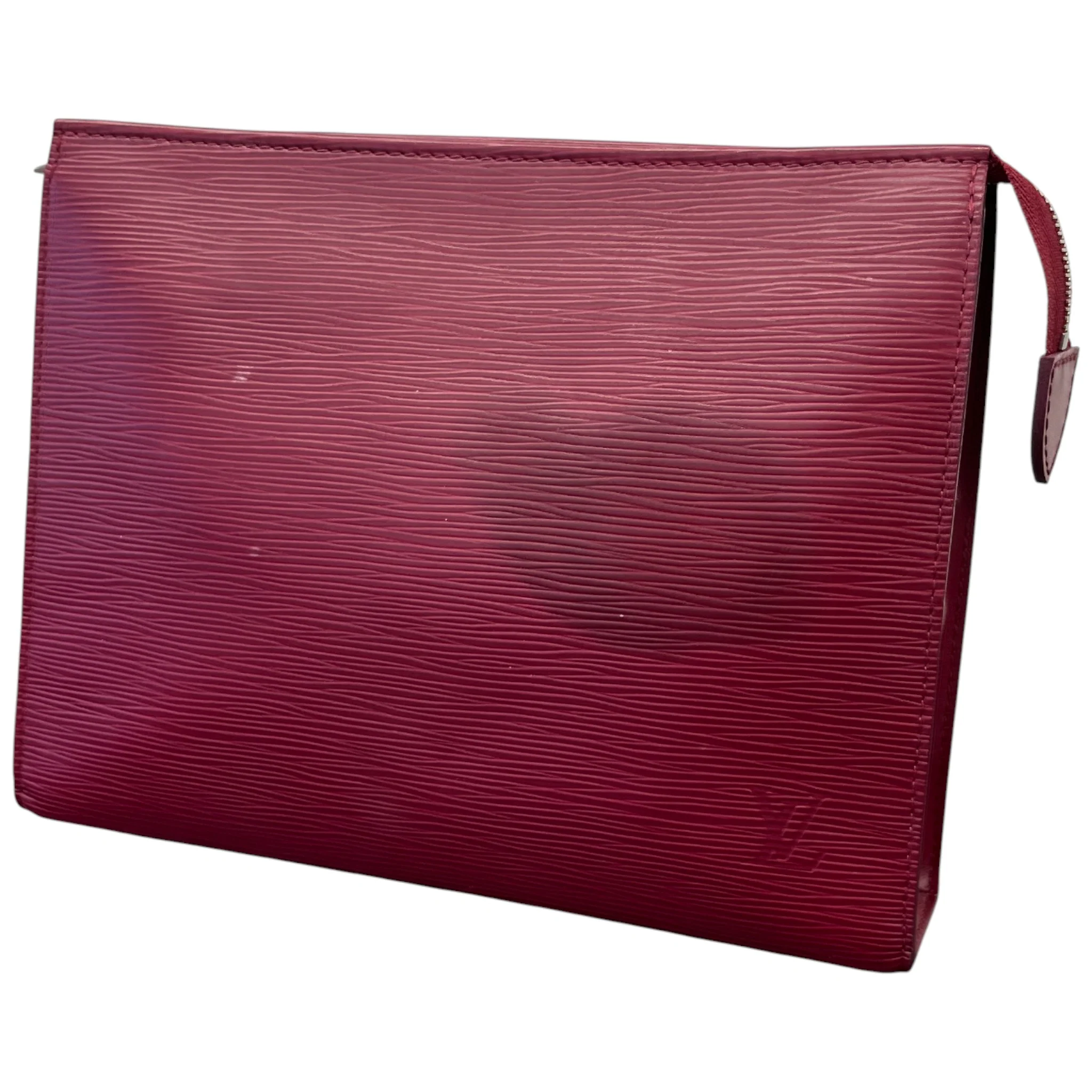 Women's Epi Leather Toiletry Bag Burgundy - Image 3