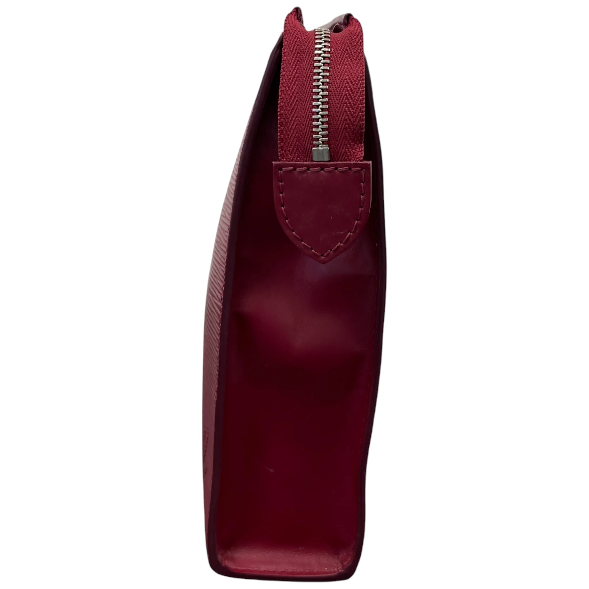 Women's Epi Leather Toiletry Bag Burgundy - Image 6