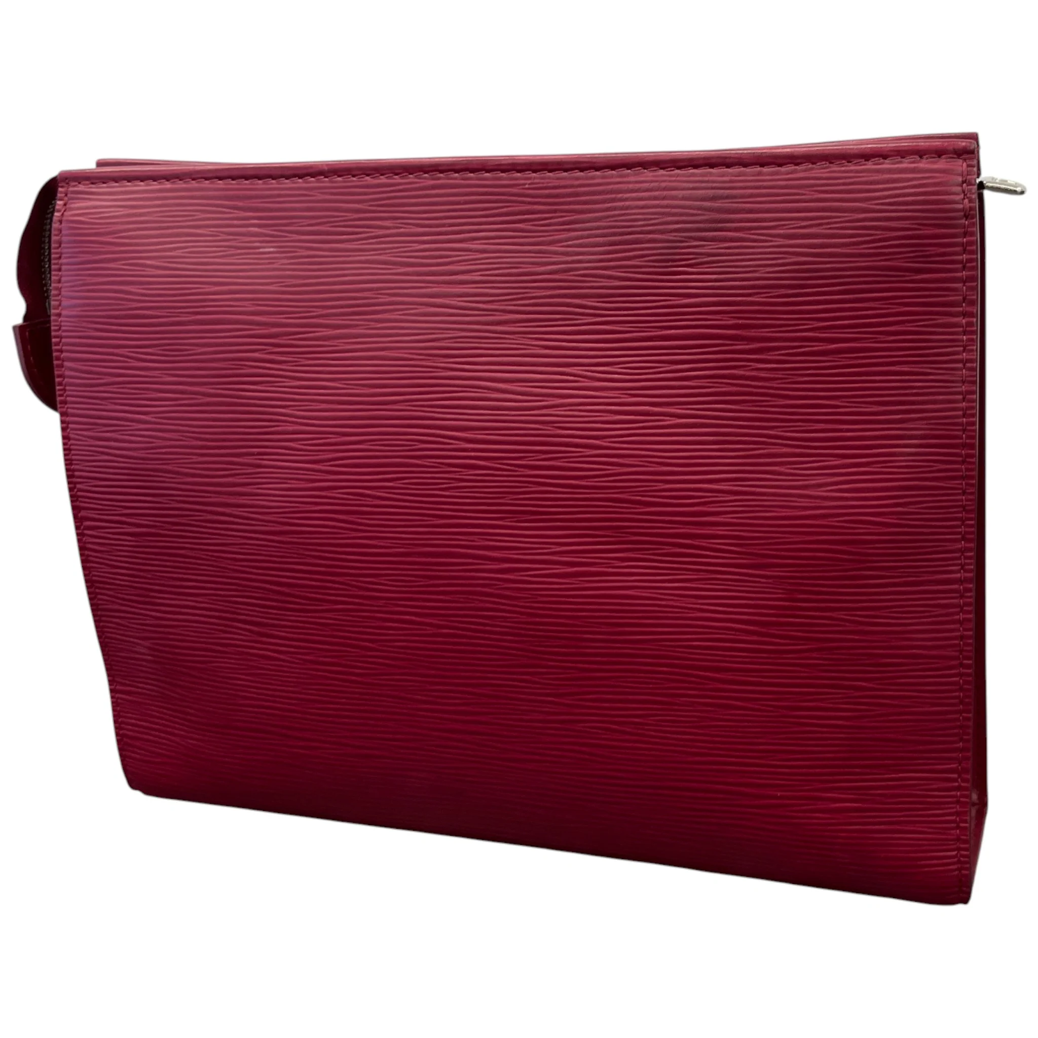 Women's Epi Leather Toiletry Bag Burgundy - Image 7