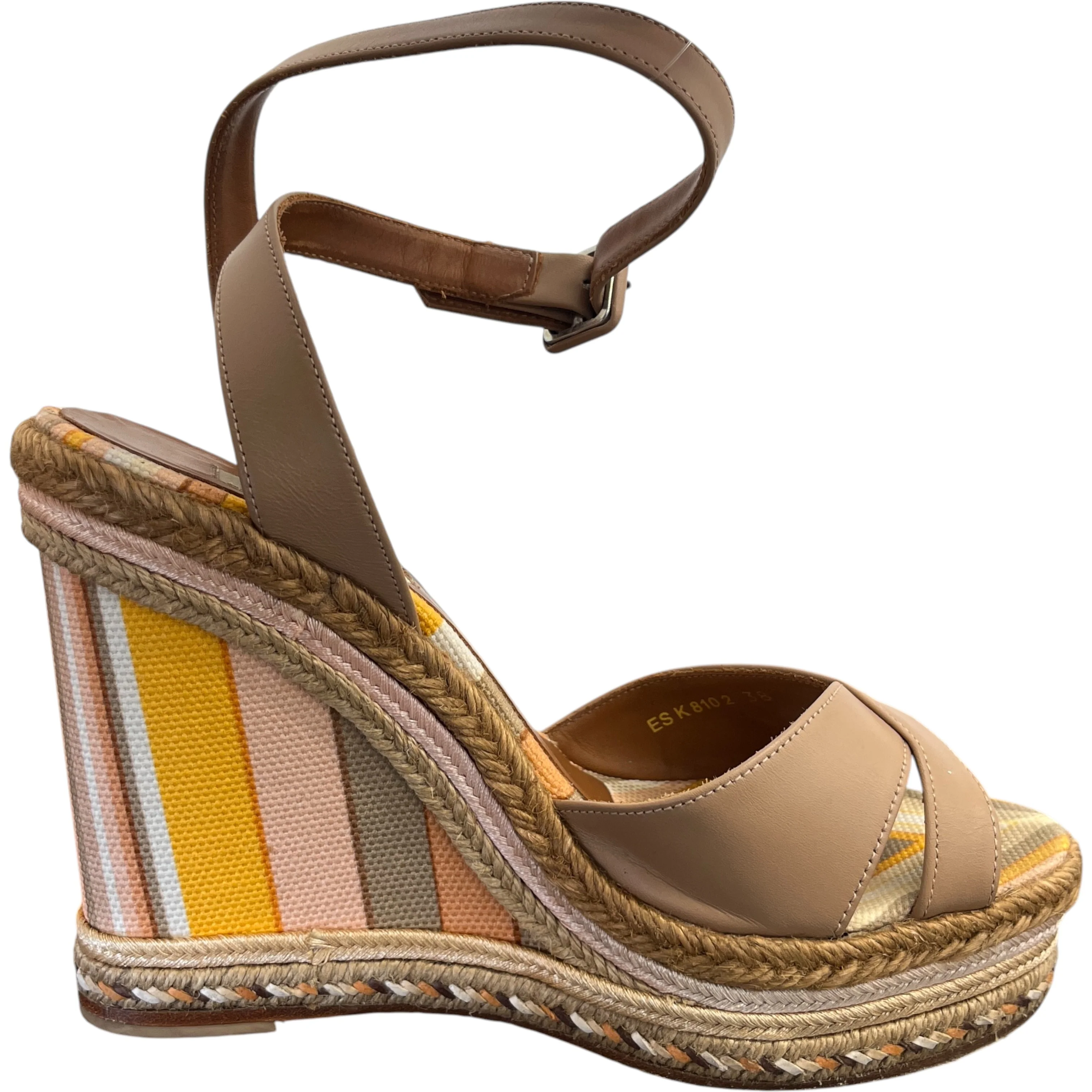 Women's Espadrilles Wedge Sandal Heels Tan Size EU 38 / UK 5 - Image 4
