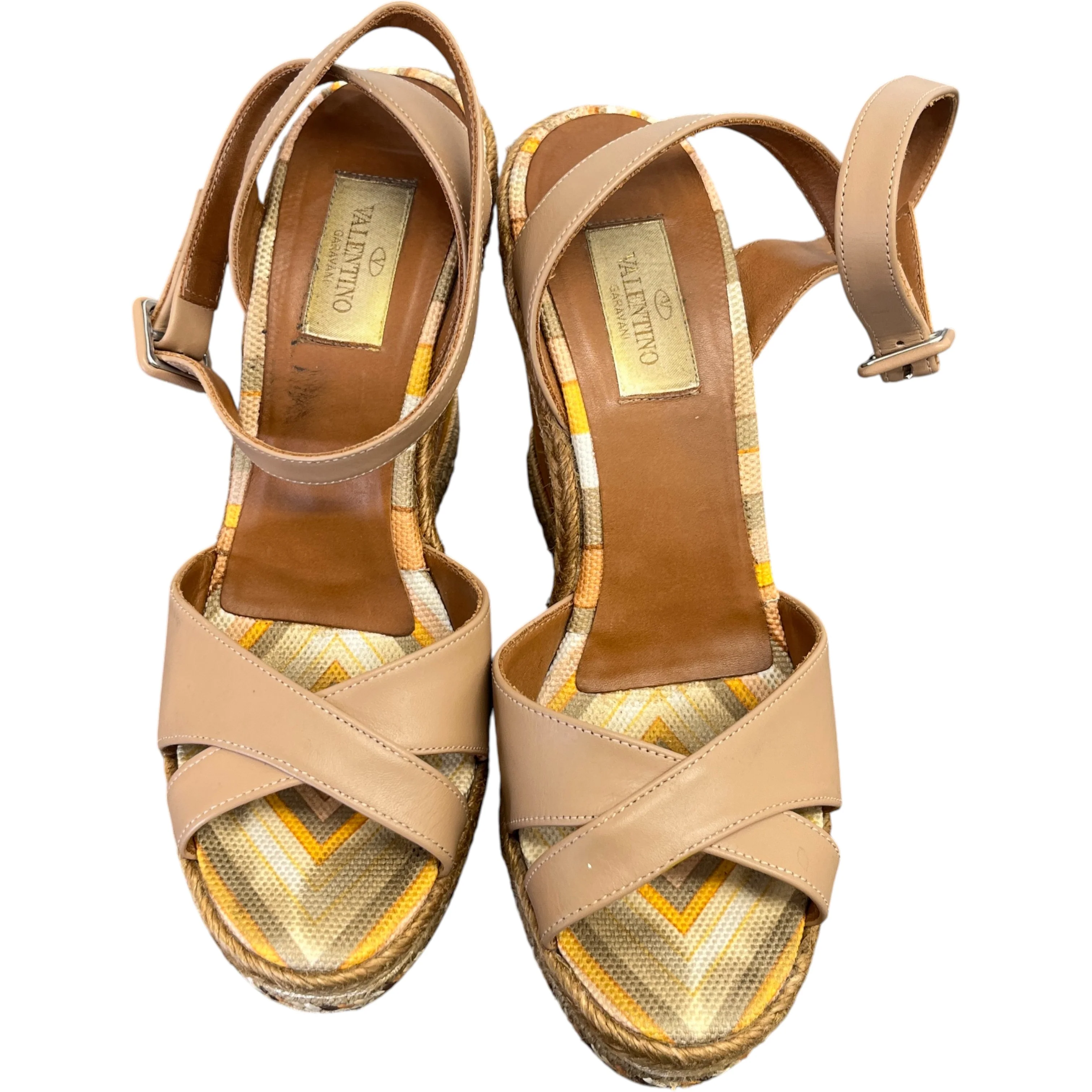 Women's Espadrilles Wedge Sandal Heels Tan Size EU 38 / UK 5 - Image 6