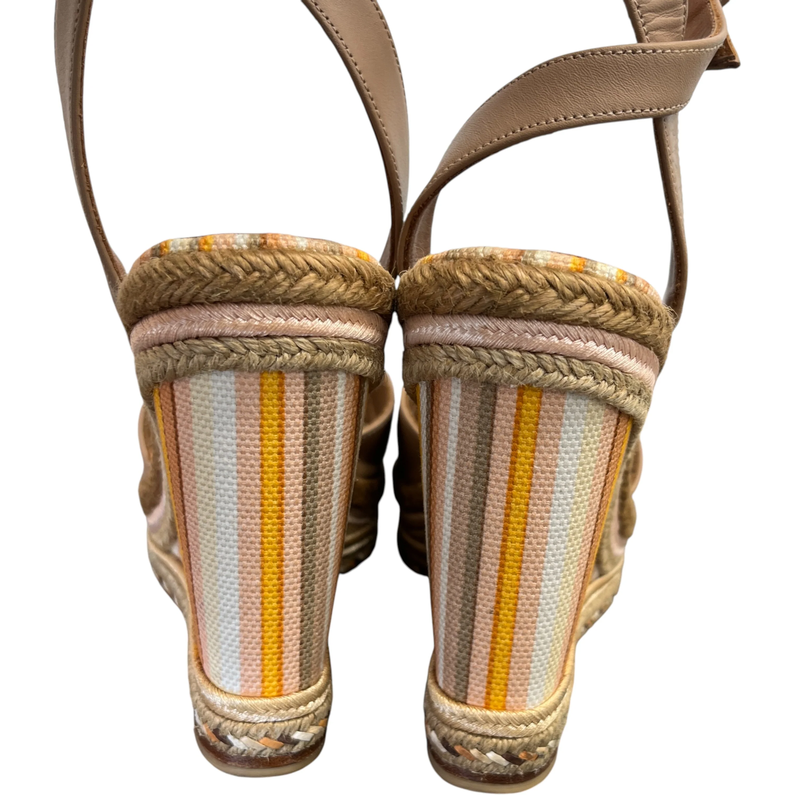 Women's Espadrilles Wedge Sandal Heels Tan Size EU 38 / UK 5 - Image 7