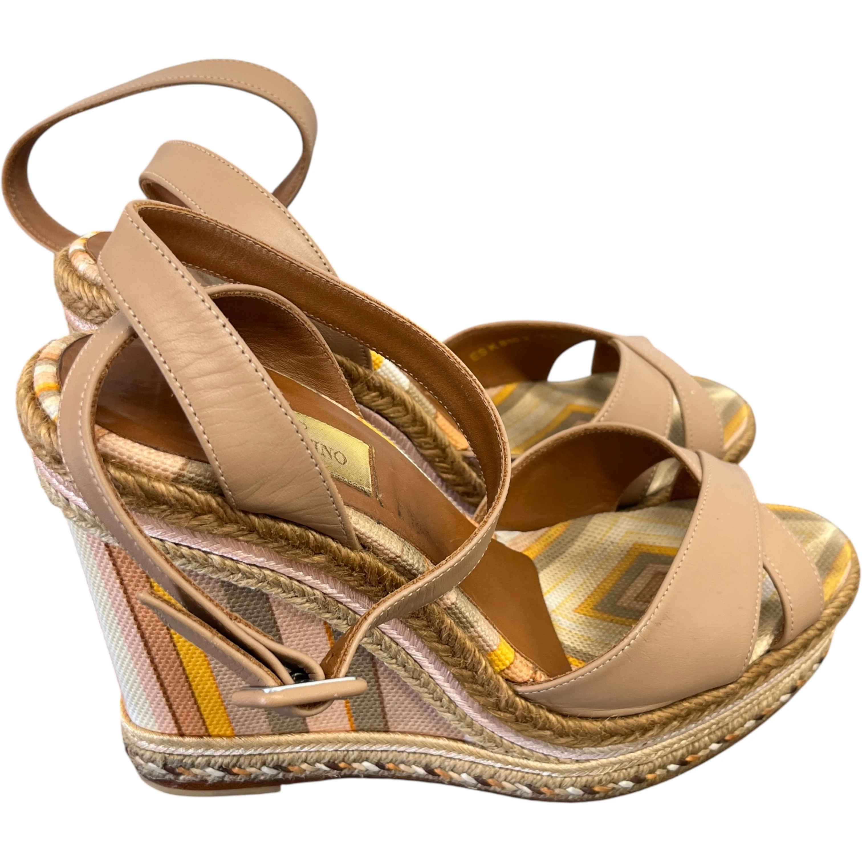 Women's Espadrilles Wedge Sandal Heels Tan Size EU 38 / UK 5 - Image 8