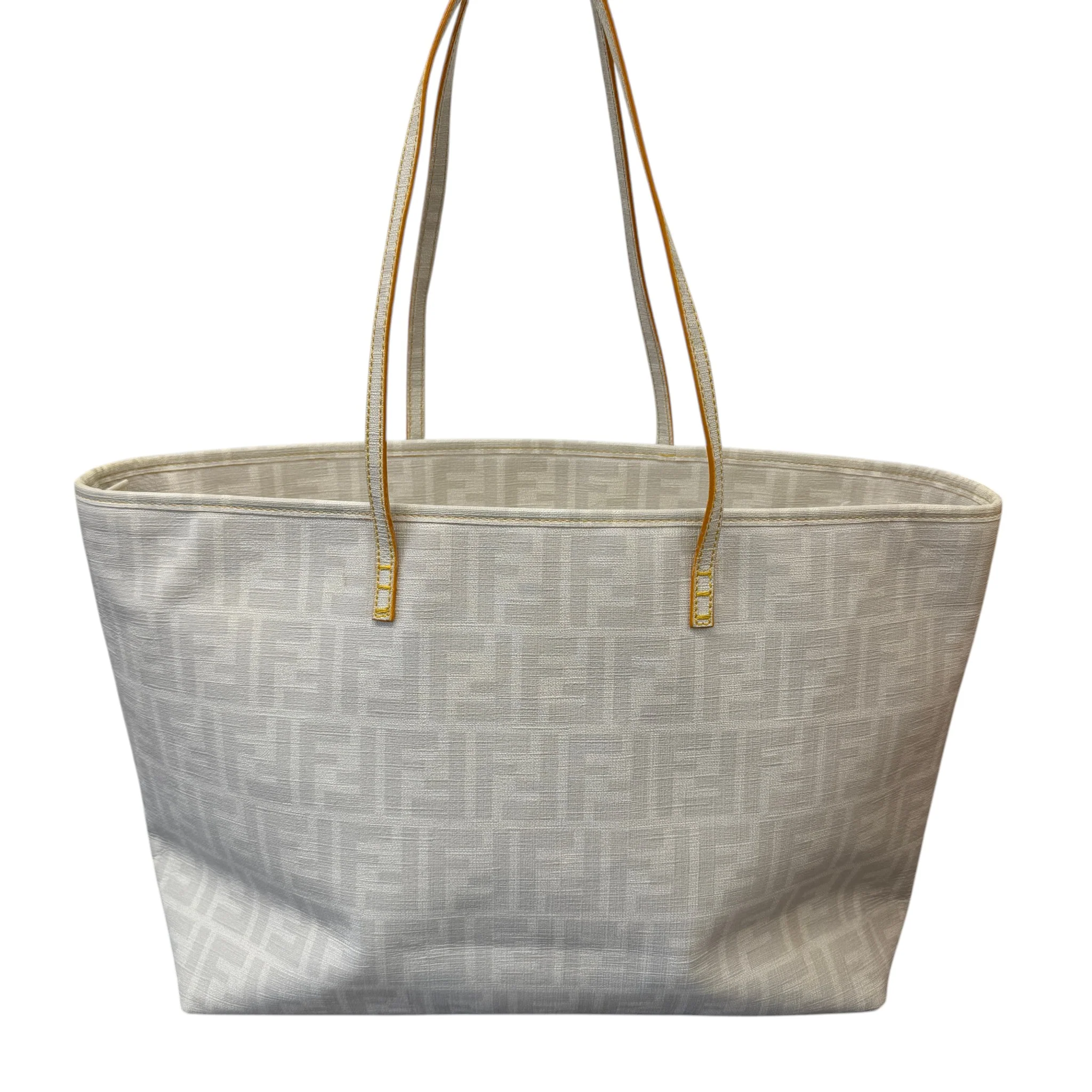 Women's Ff Zucca Roll Large Tote Bag White - Image 3