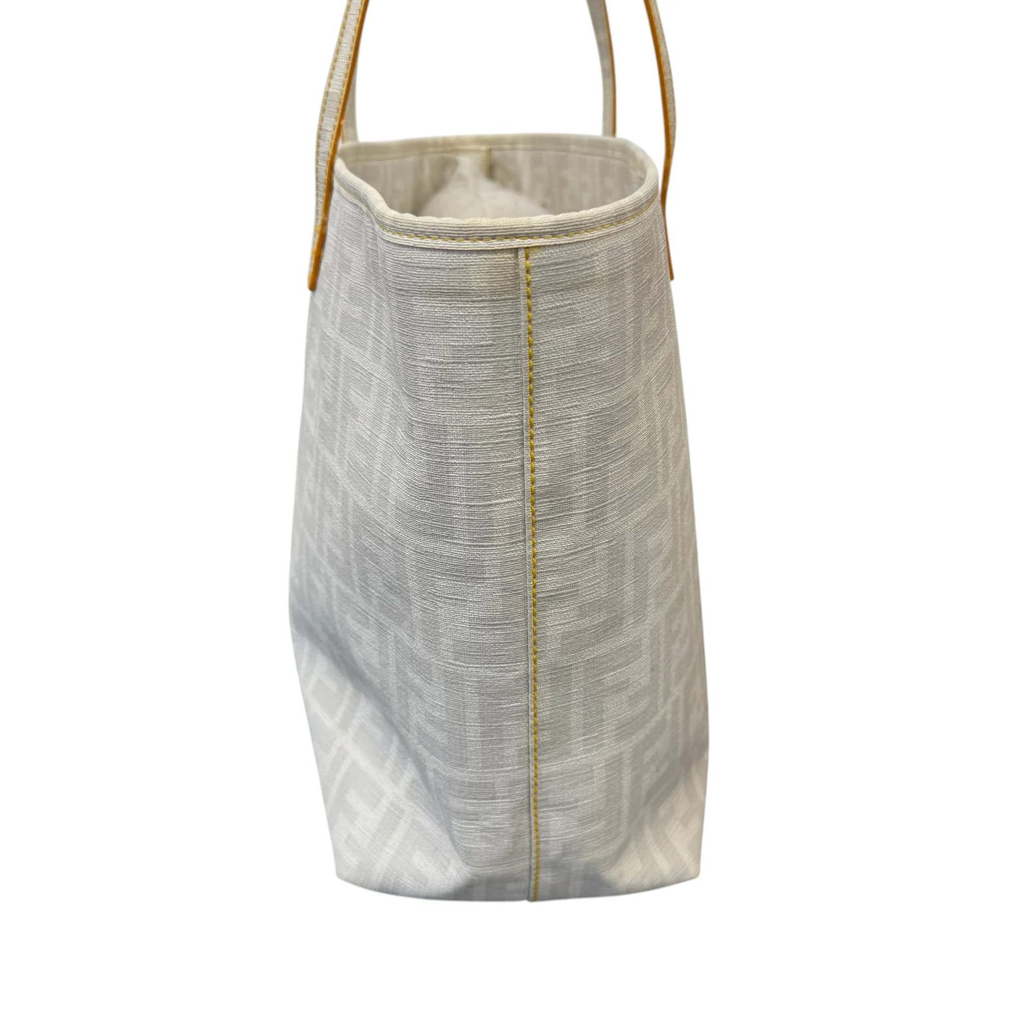 Women's Ff Zucca Roll Large Tote Bag White - Image 6