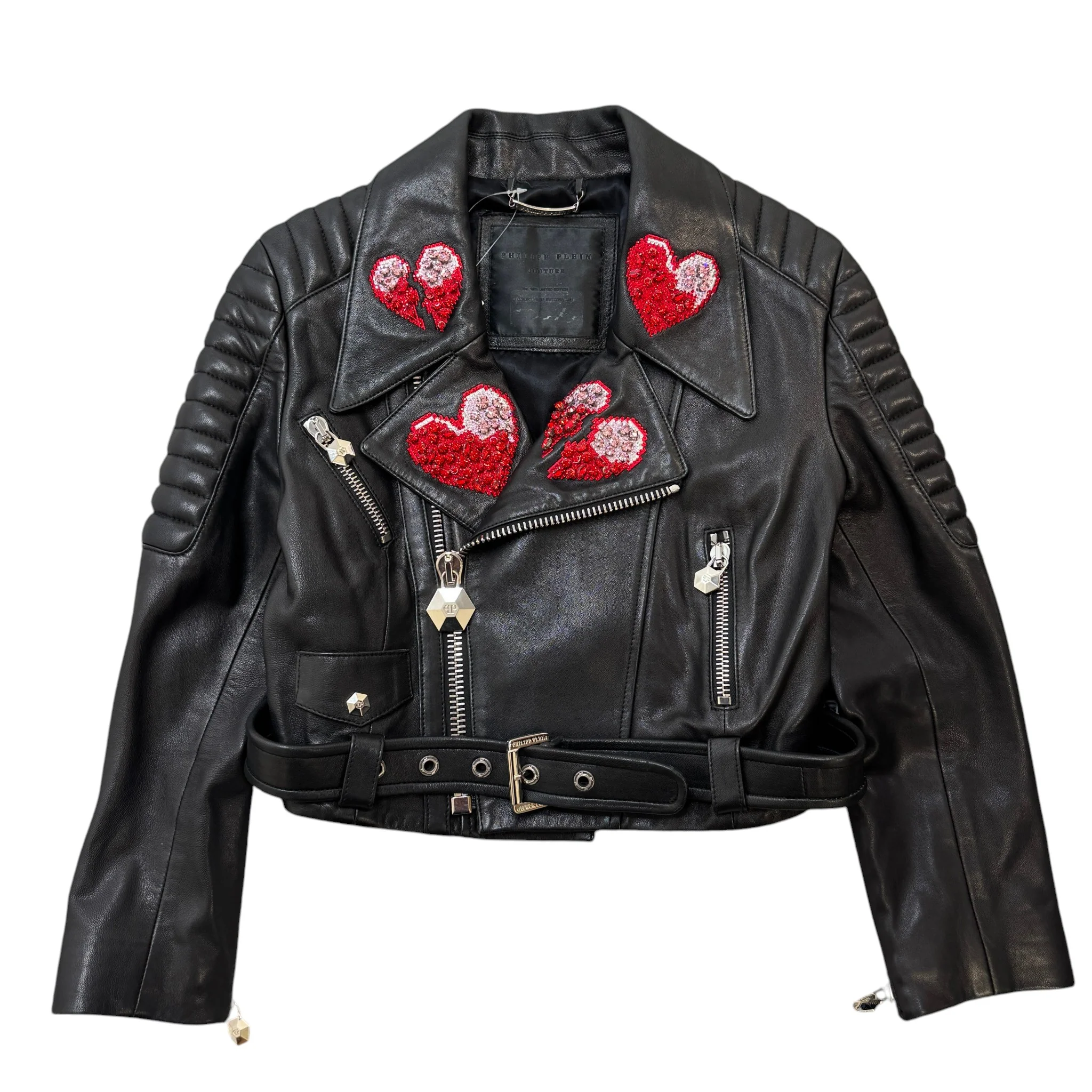 Women's For Love Biker Jacket Black Size S