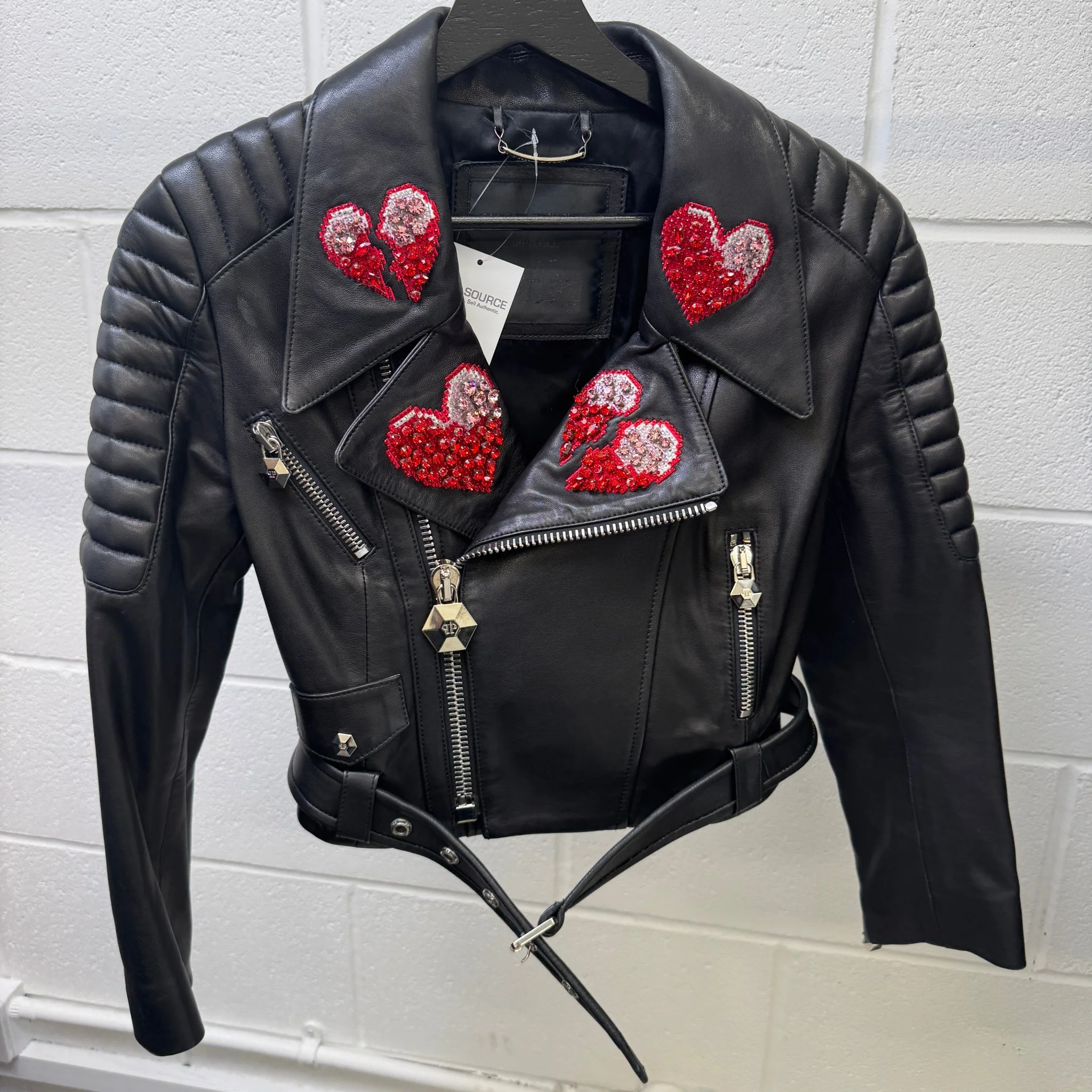 Women's For Love Biker Jacket Black Size S - Image 12