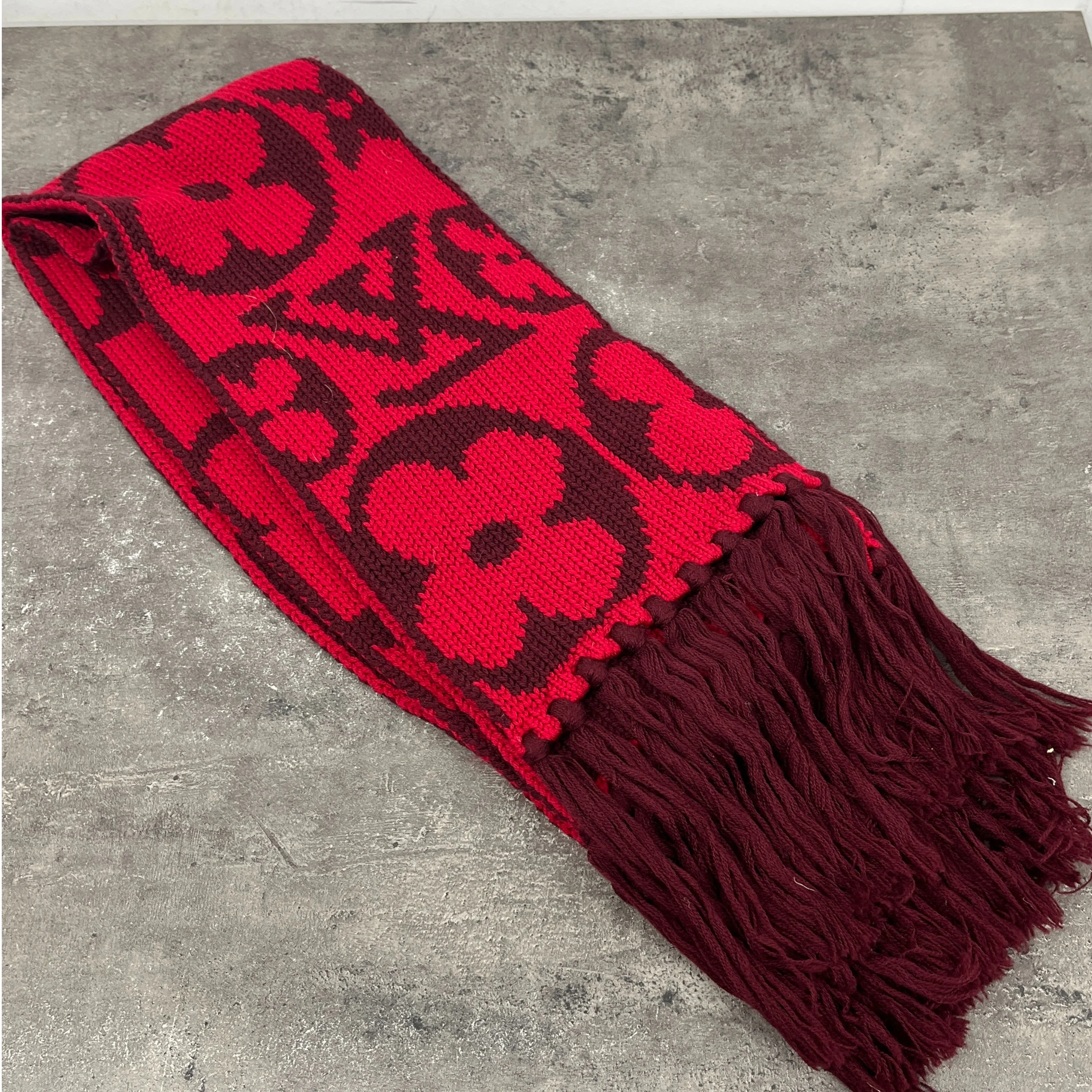Women's Fringe Echarpe Grand Floor M72430 Scarf Red - Image 5