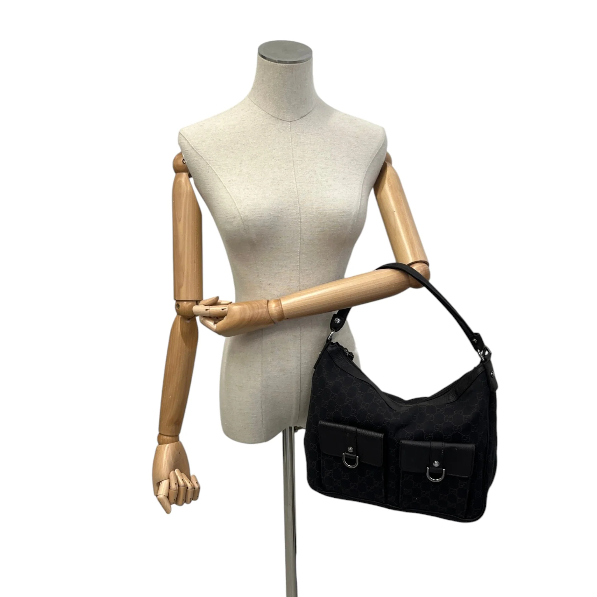 Women's Gg Canvas Abbey Pocket Handbag Black - Image 2