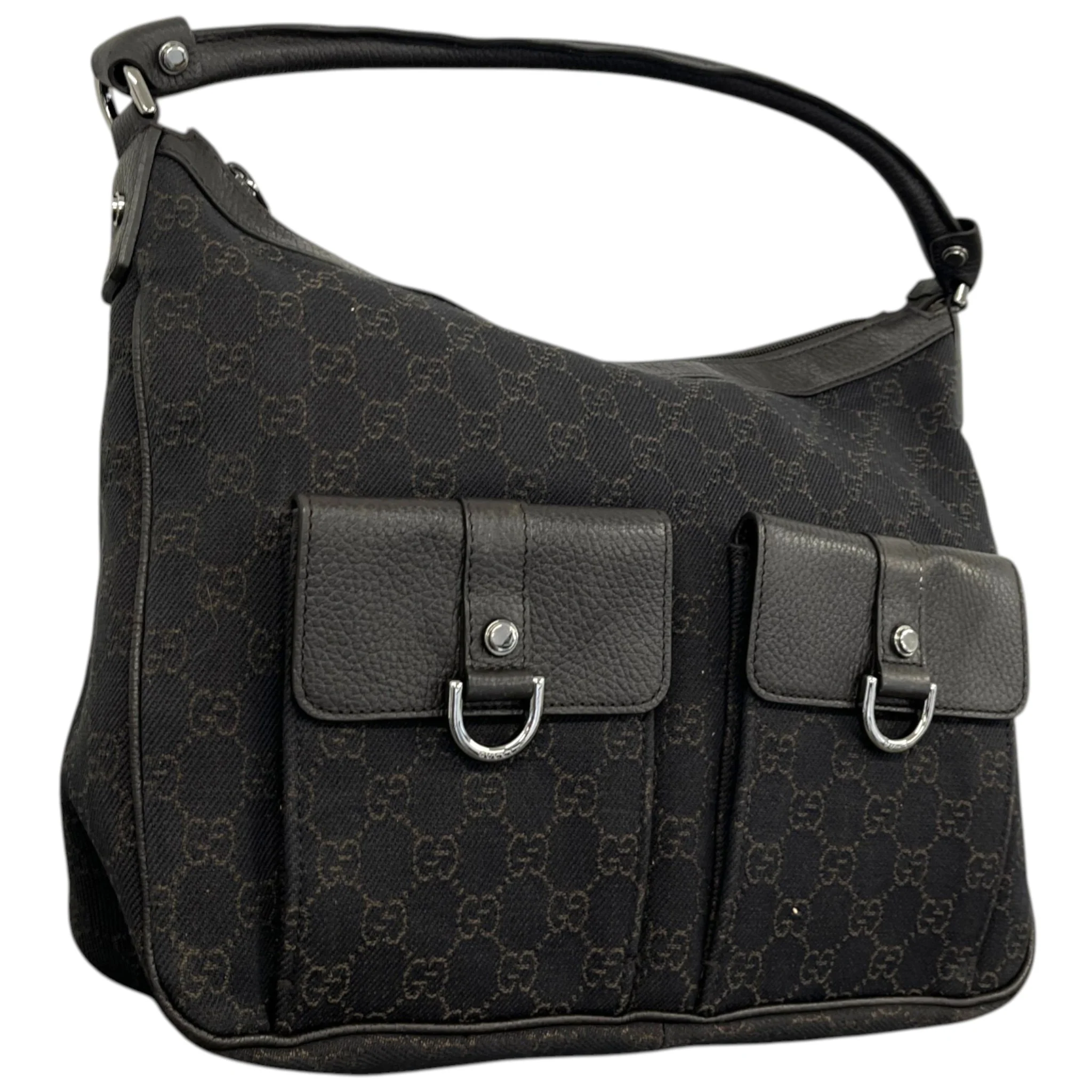 Women's Gg Canvas Abbey Pocket Handbag Black - Image 3