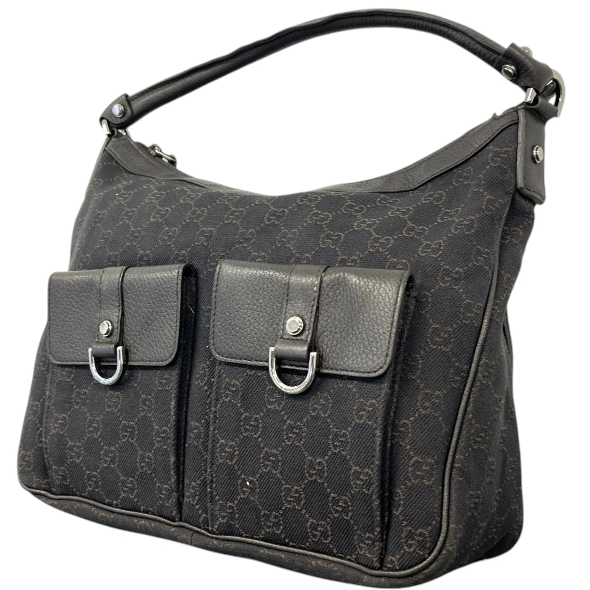 Women's Gg Canvas Abbey Pocket Handbag Black - Image 5