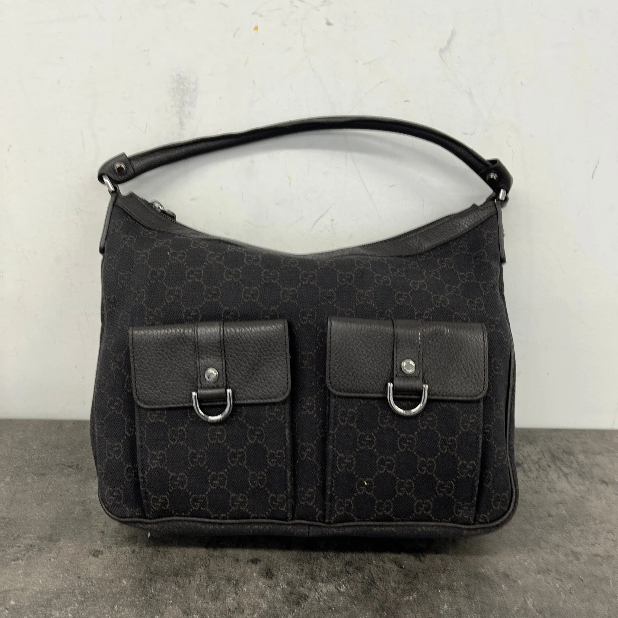 Women's Gg Canvas Abbey Pocket Handbag Black - Image 7