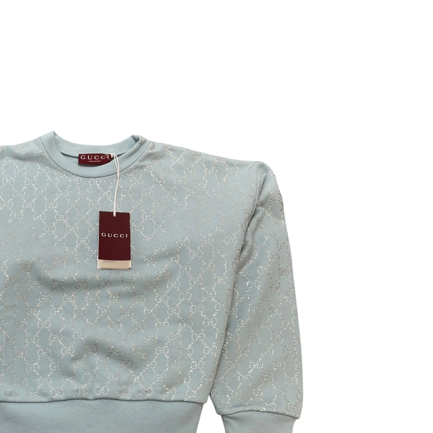 Women's Gg Crystals Sweatshirt Blue Size M - Image 3