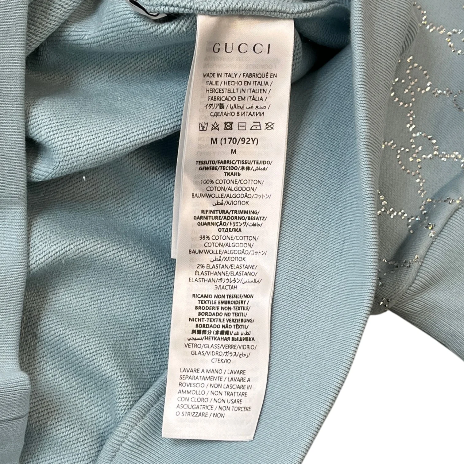 Women's Gg Crystals Sweatshirt Blue Size M - Image 9