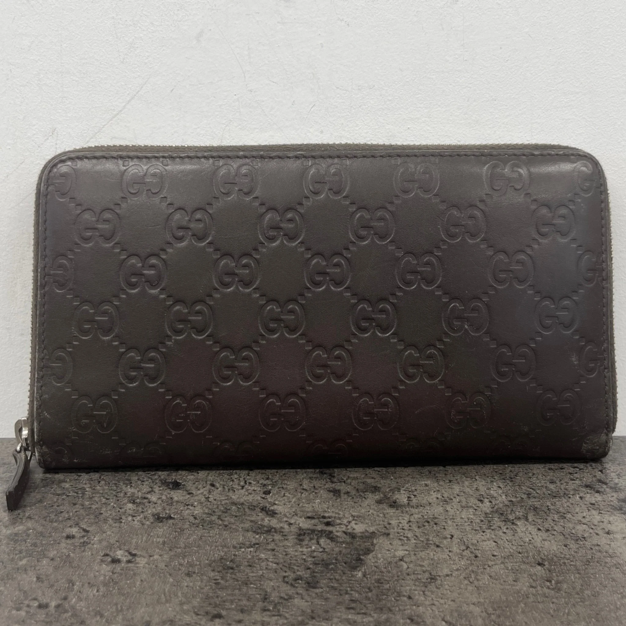 Women's Gg Emblem Zip Around Wallet Brown - Image 10