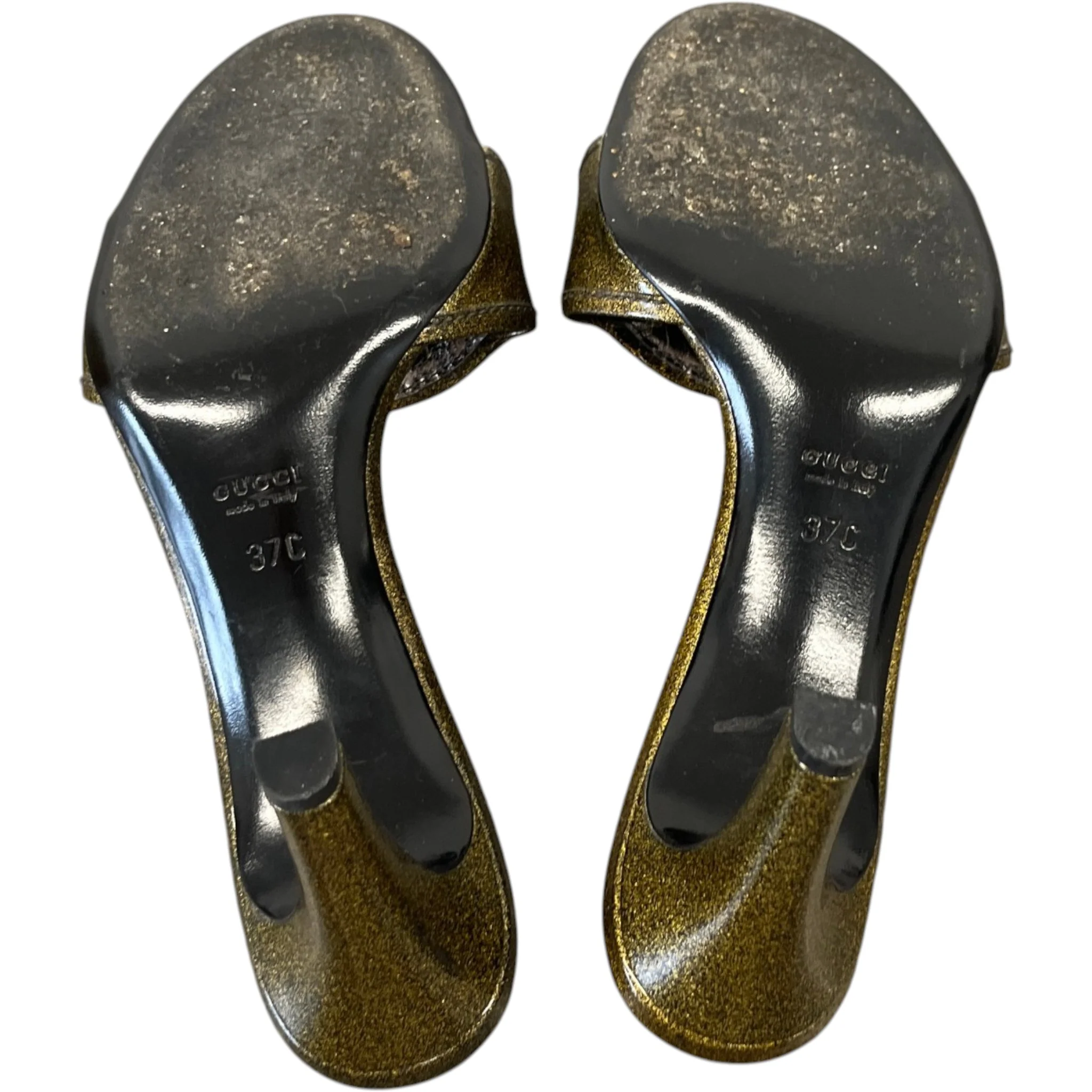 Women's Gg Glitter Mules Heels Gold Size EU 37 / UK 4 - Image 10