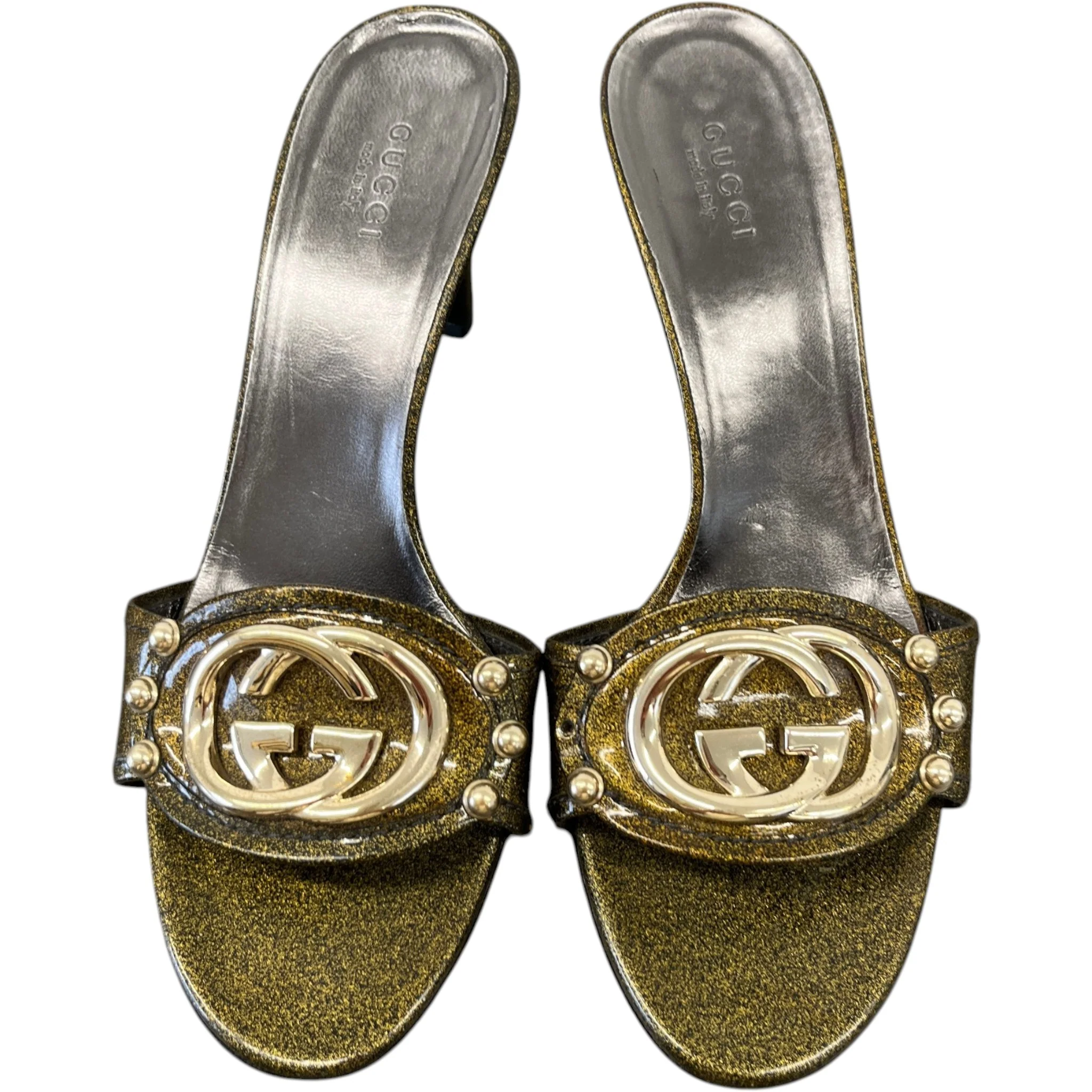 Women's Gg Glitter Mules Heels Gold Size EU 37 / UK 4 - Image 6