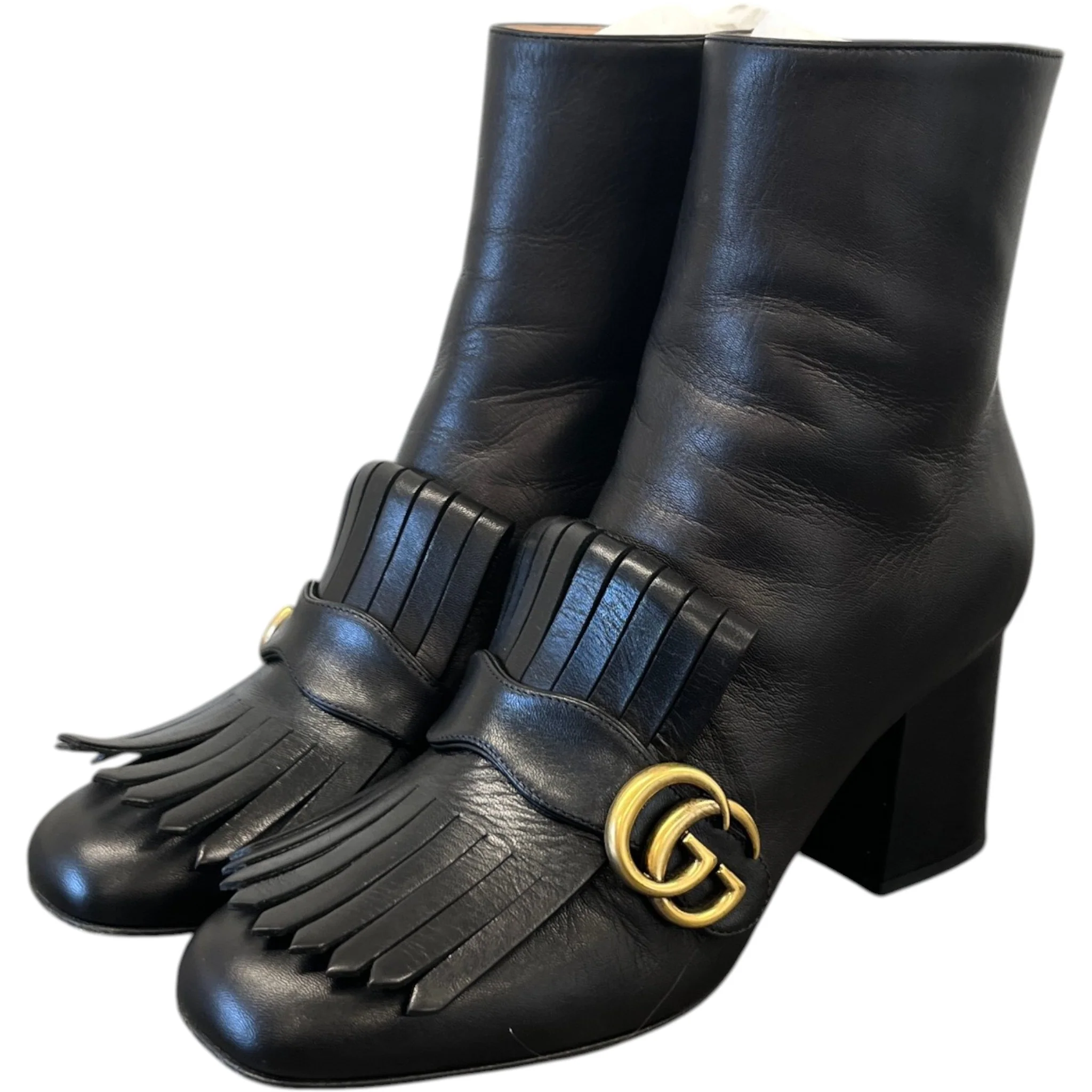 Women's Gg Marmont Ankle Boots Black Size EU 40 / UK 7 - Image 9