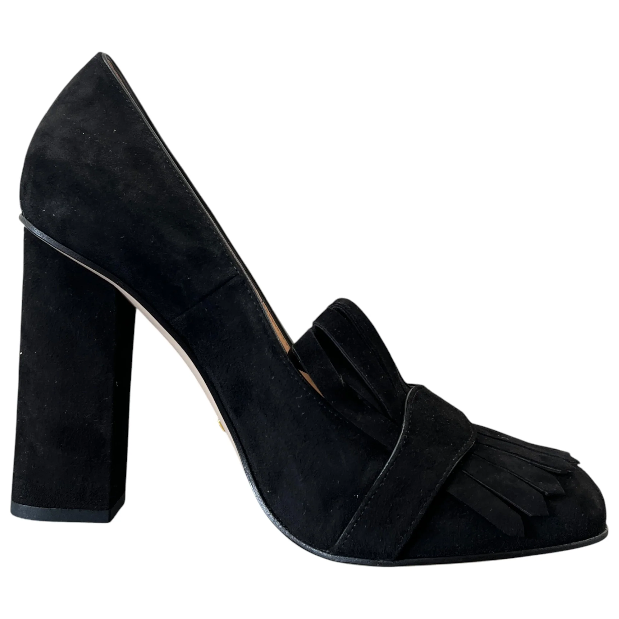 Women's Gg Marmont Fringed Heels Black Size EU 40 / UK 7 - Image 4