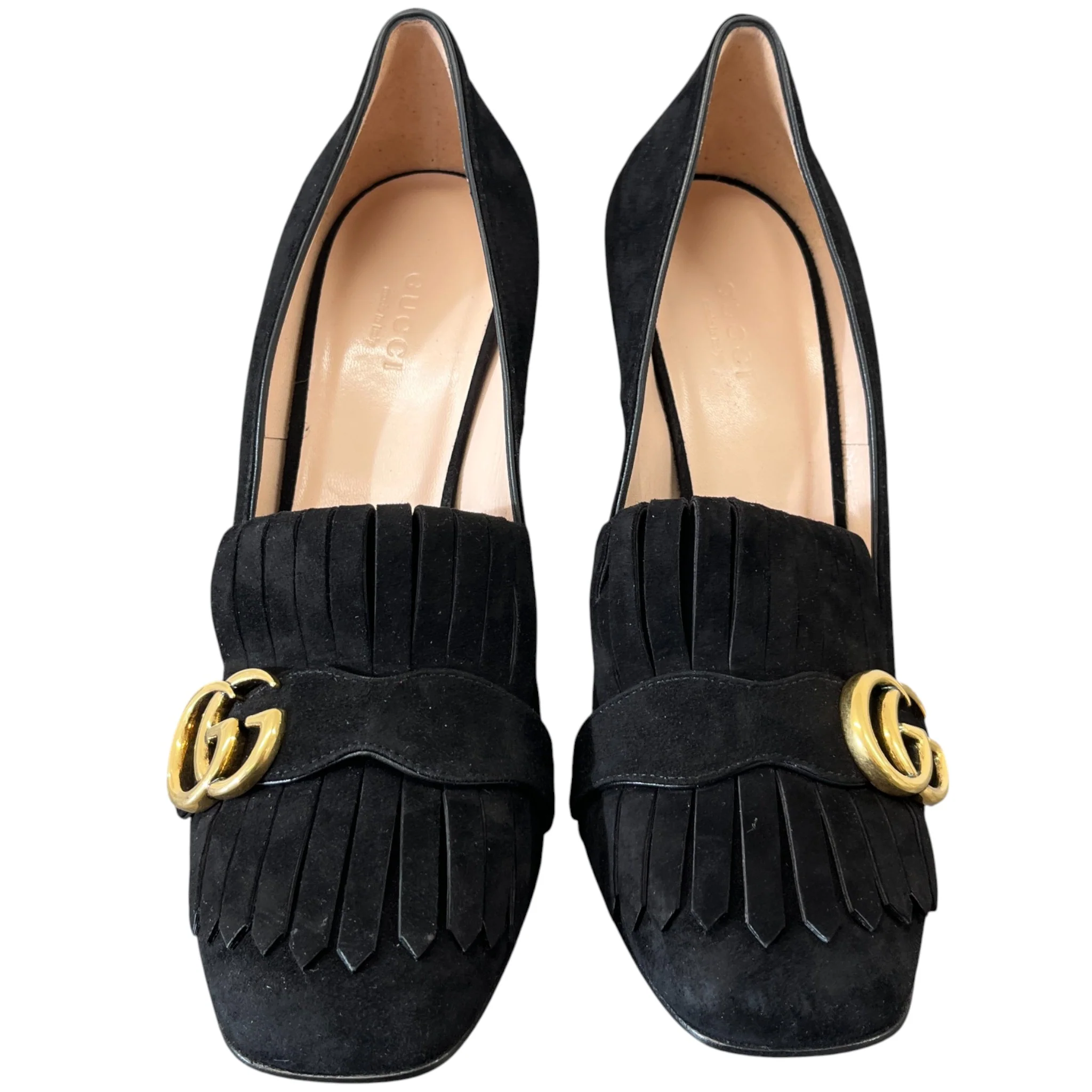 Women's Gg Marmont Fringed Heels Black Size EU 40 / UK 7 - Image 6