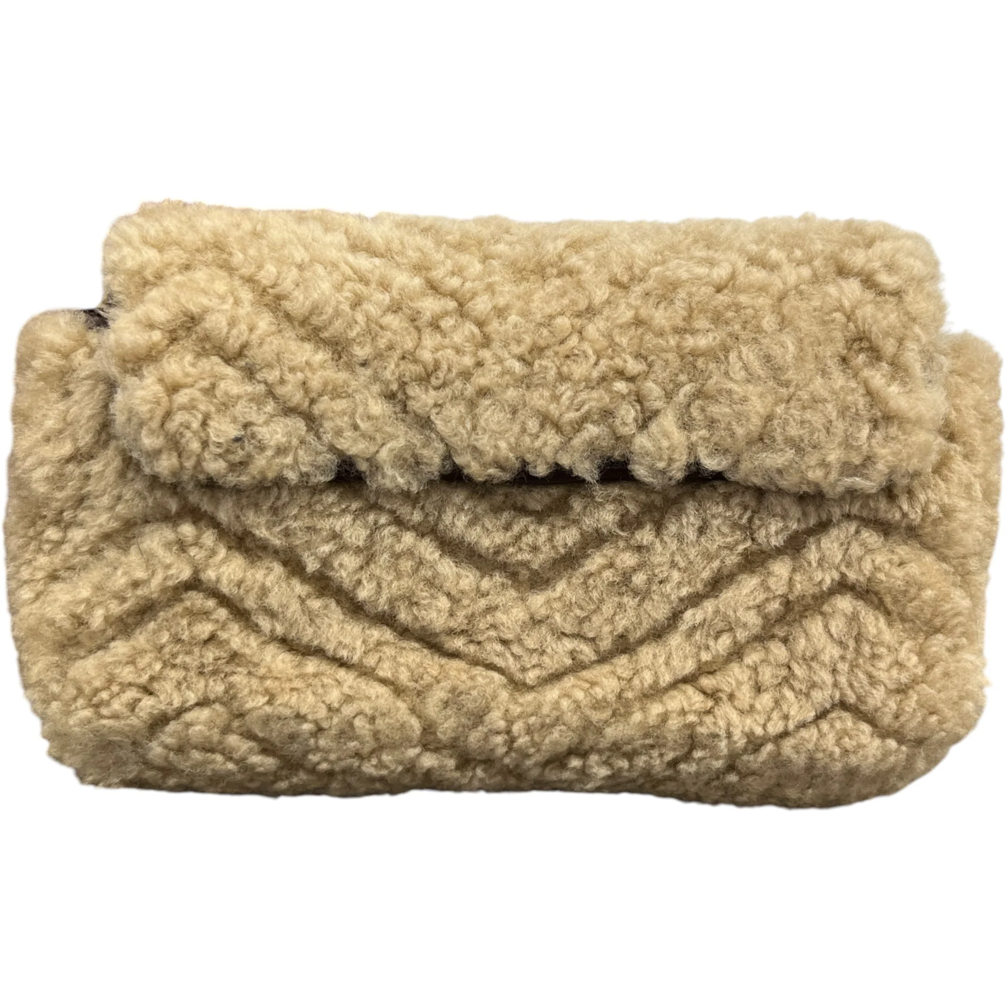 Women's Gg Marmont Mini Shearling Bag Beige - Image 3