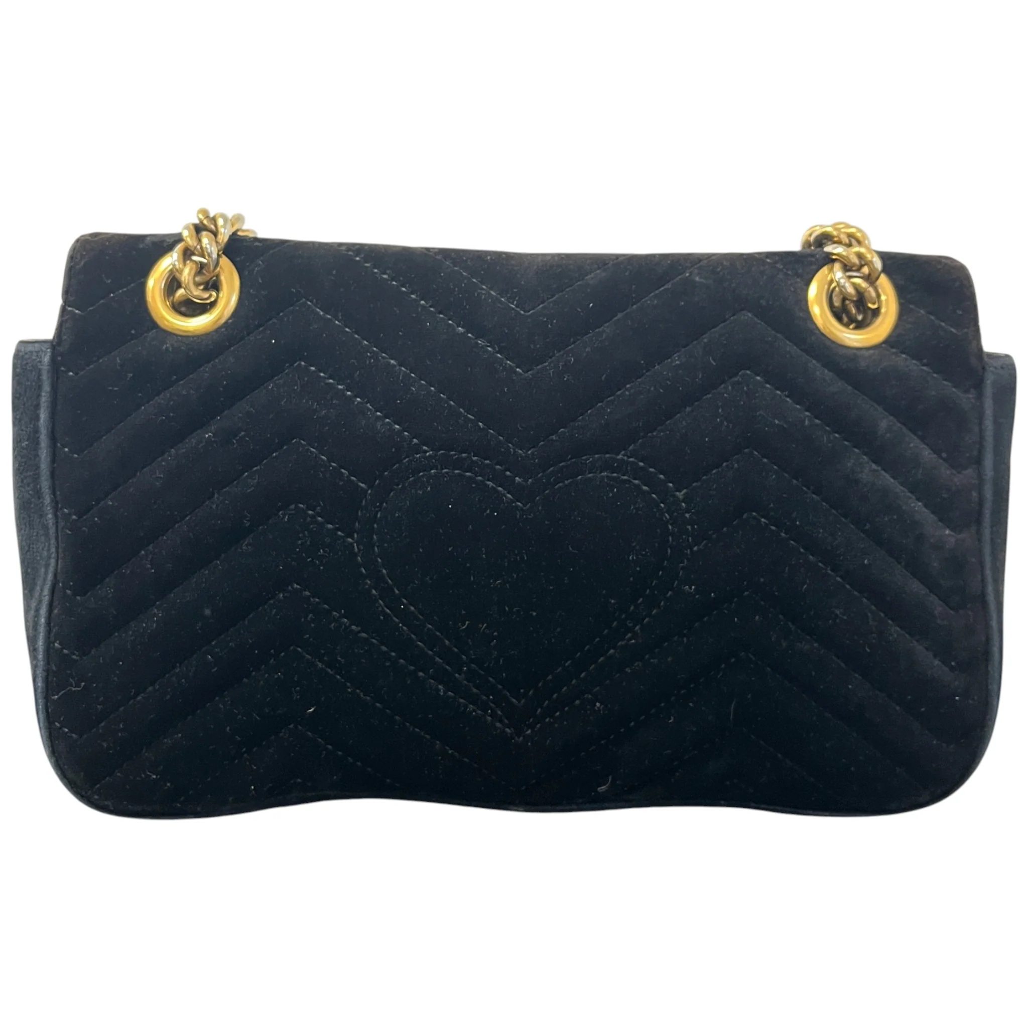 Women's Gg Marmont Small Velvet Bag Black - Image 5