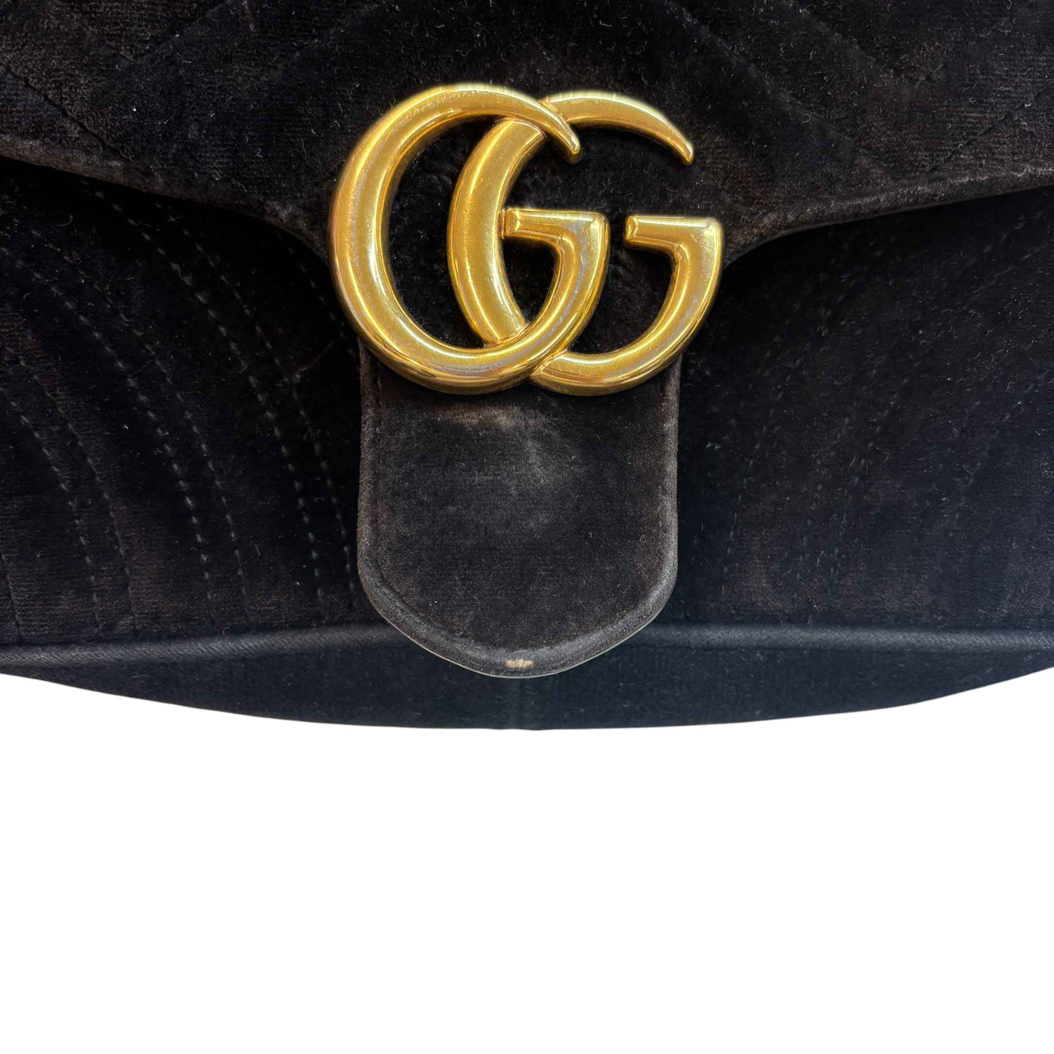 Women's Gg Marmont Small Velvet Bag Black - Image 9