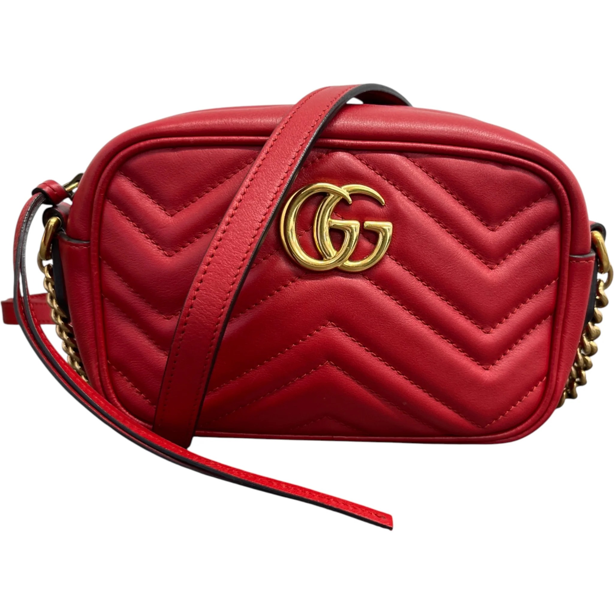 Women's Gg Mini Marmont Camera Bag Red