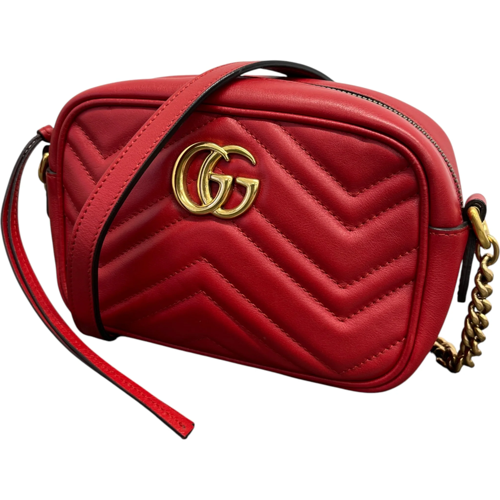 Women's Gg Mini Marmont Camera Bag Red - Image 5