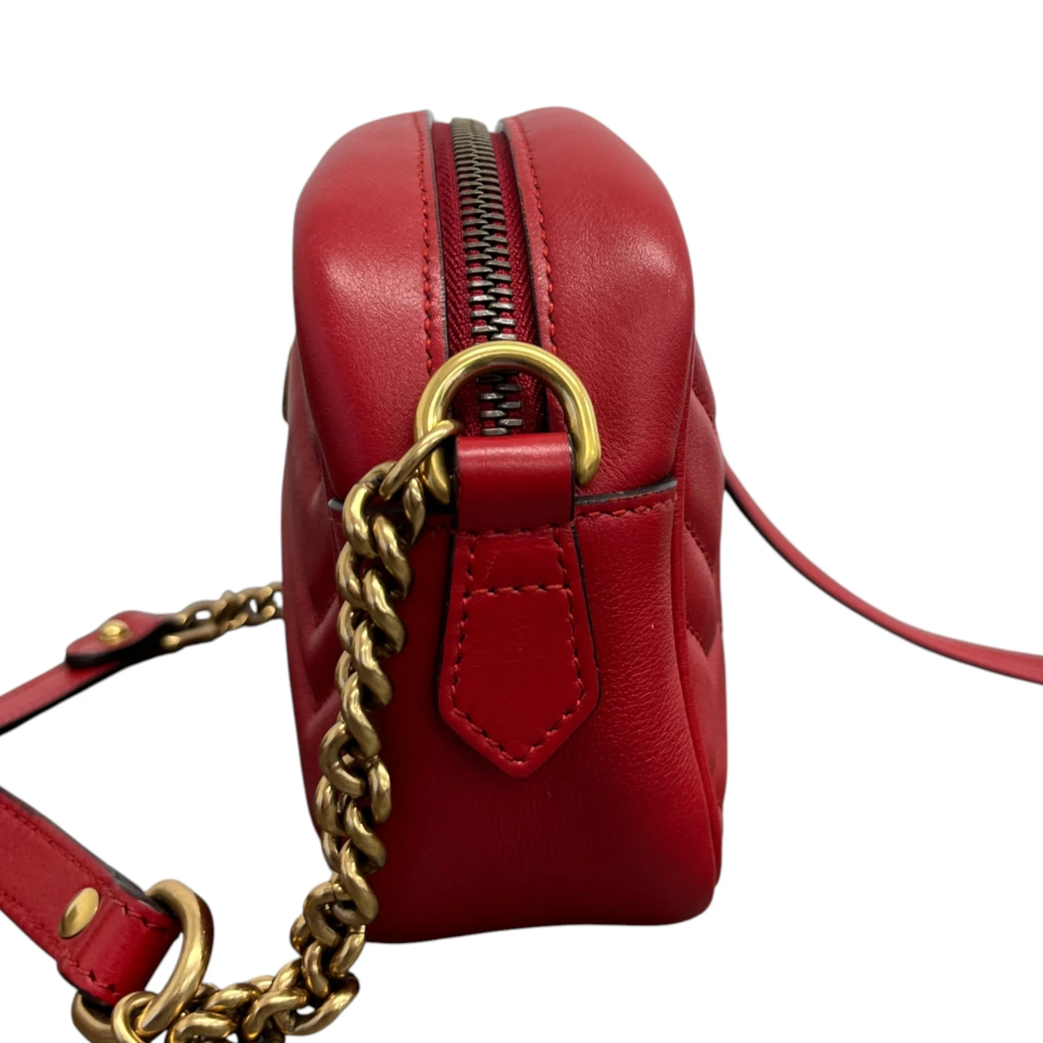 Women's Gg Mini Marmont Camera Bag Red - Image 6