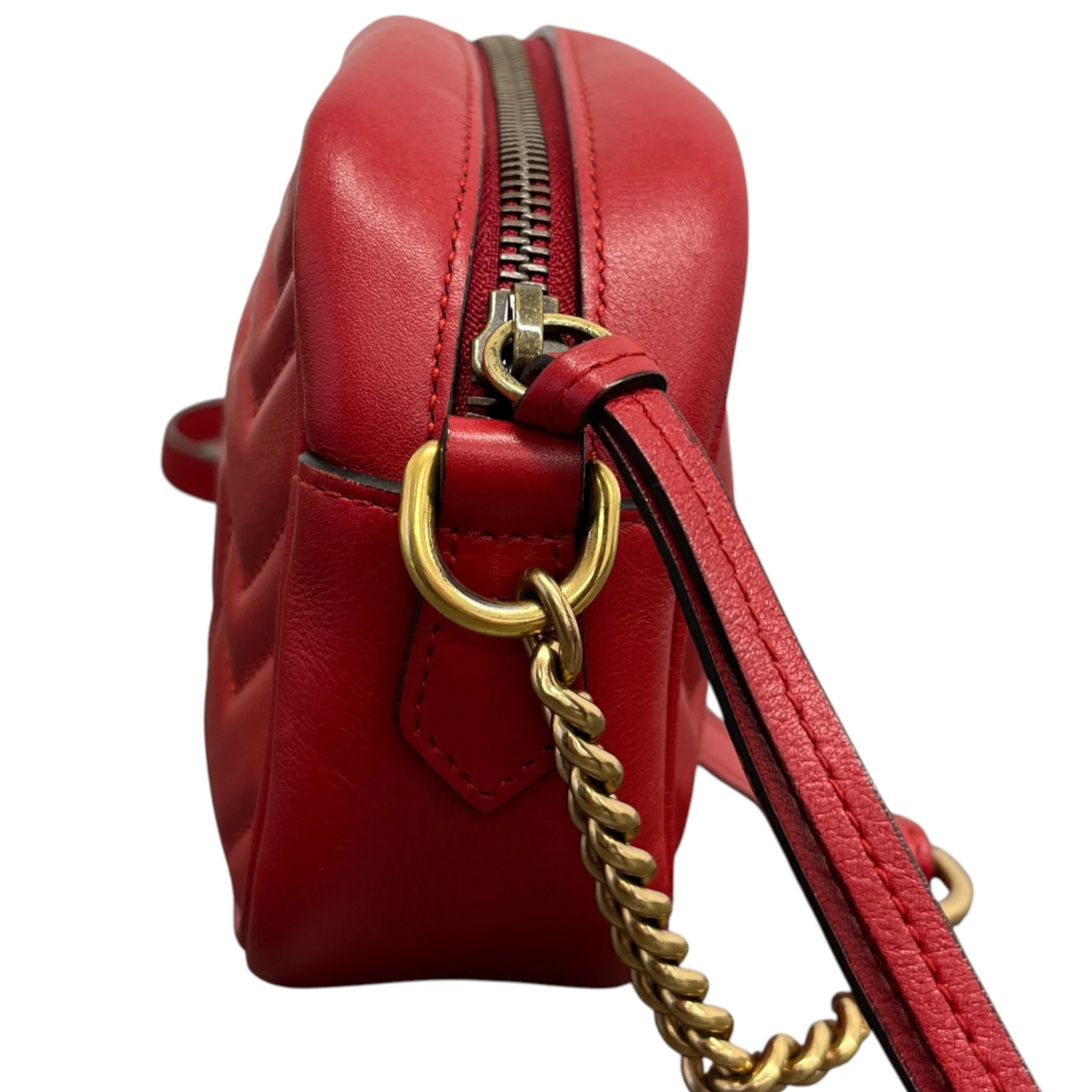 Women's Gg Mini Marmont Camera Bag Red - Image 7