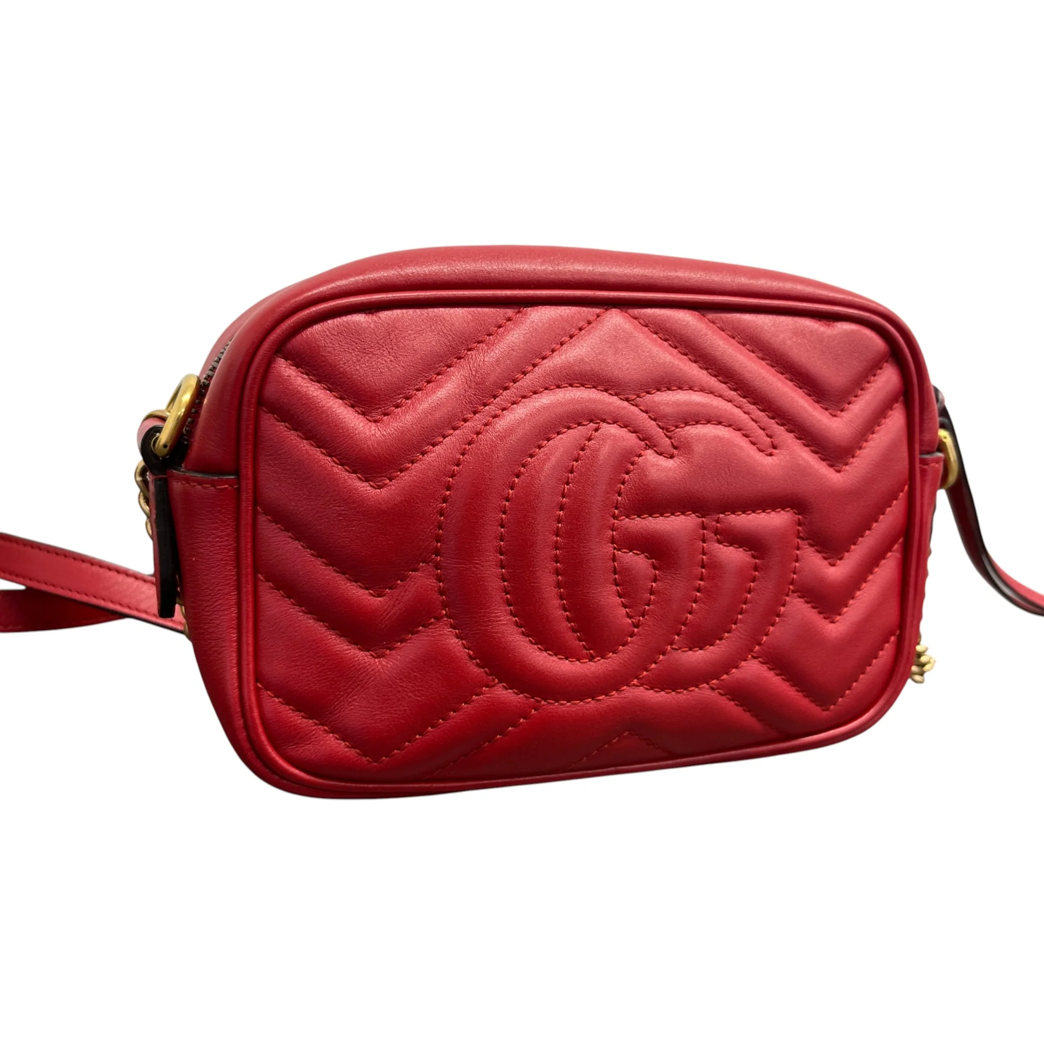 Women's Gg Mini Marmont Camera Bag Red - Image 8