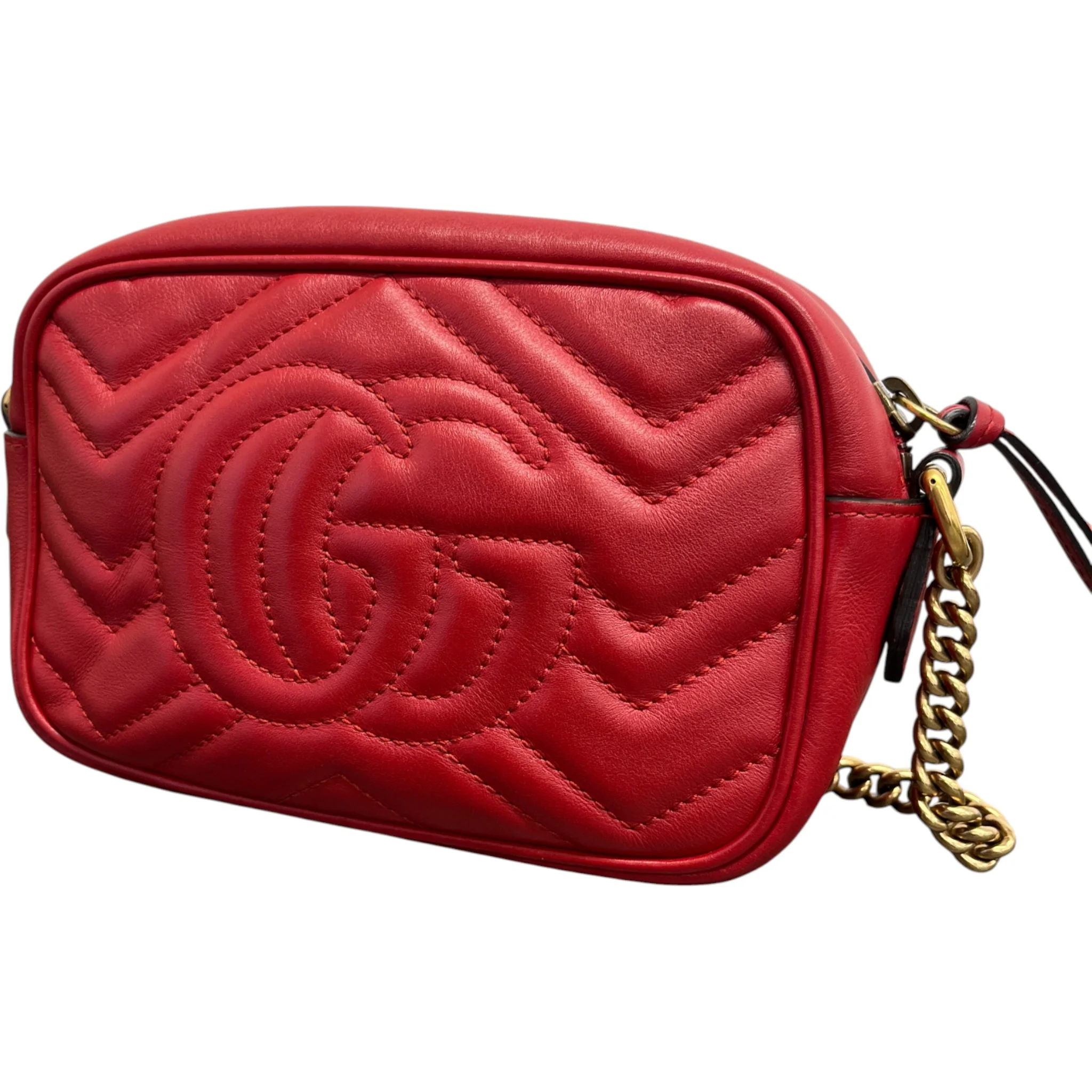 Women's Gg Mini Marmont Camera Bag Red - Image 9