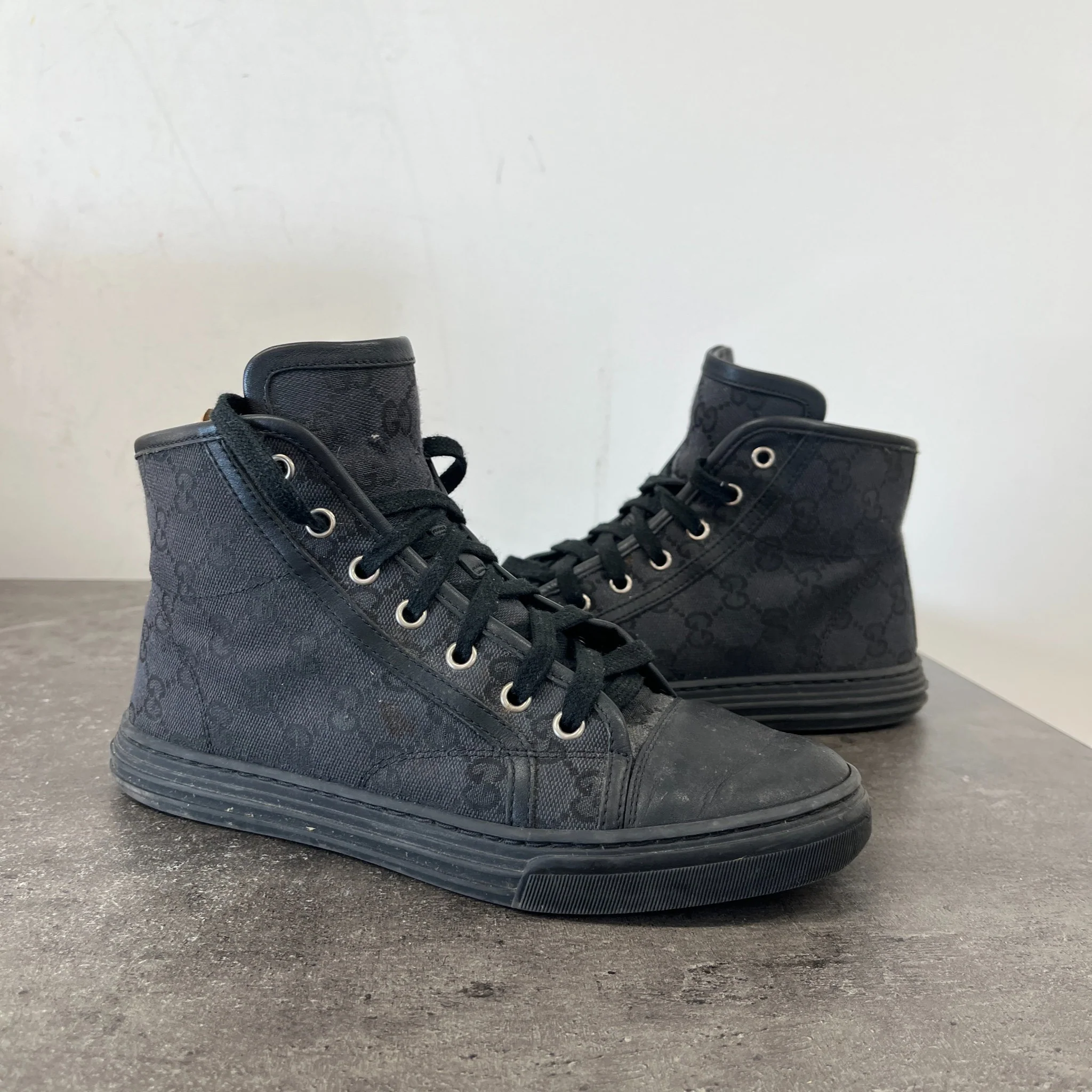 Women's Gg Monogram High Trainers Black Size EU 37 / UK 4 - Image 11