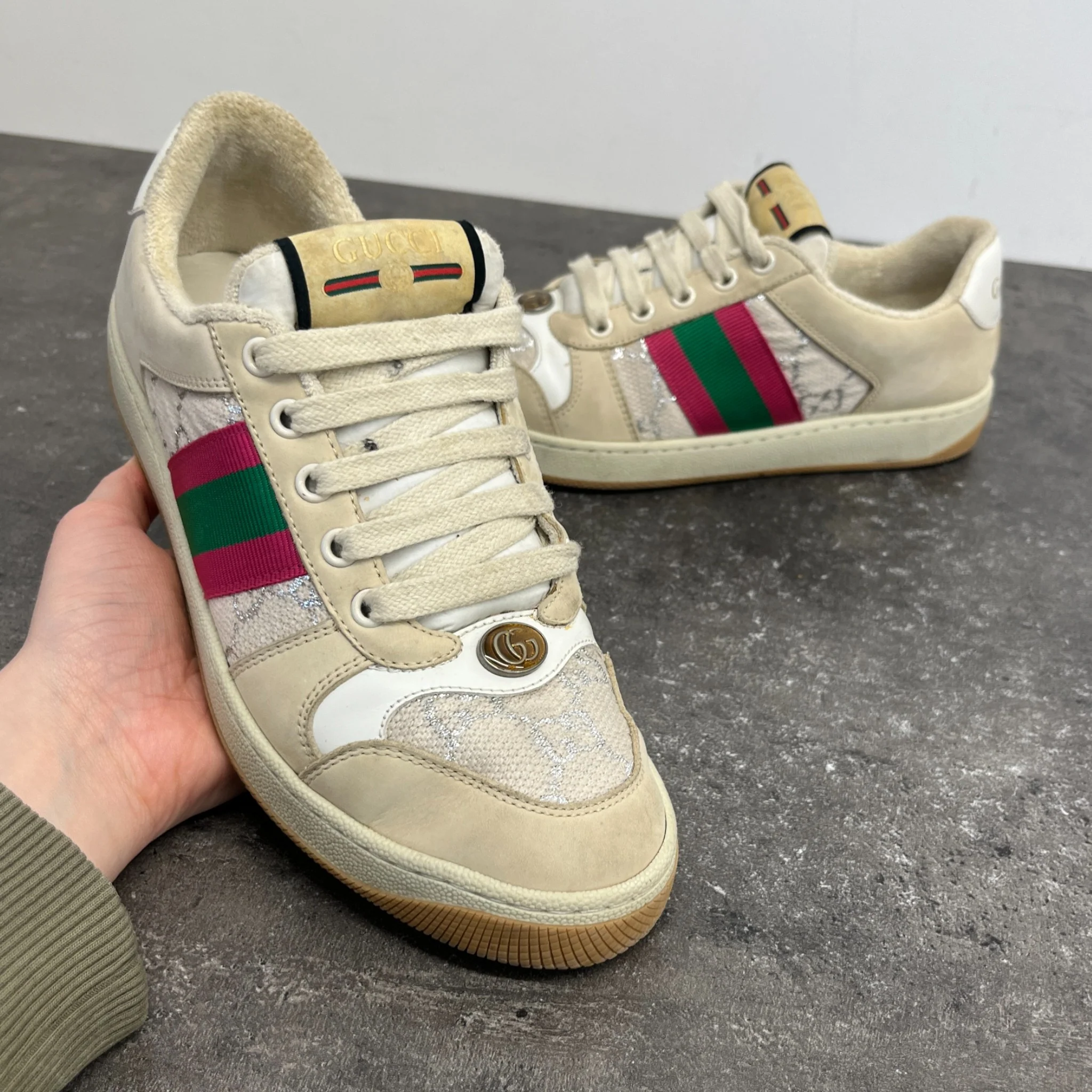 Women's Gg Screener Low Trainers Beige Size EU 37 / UK 4 - Image 12