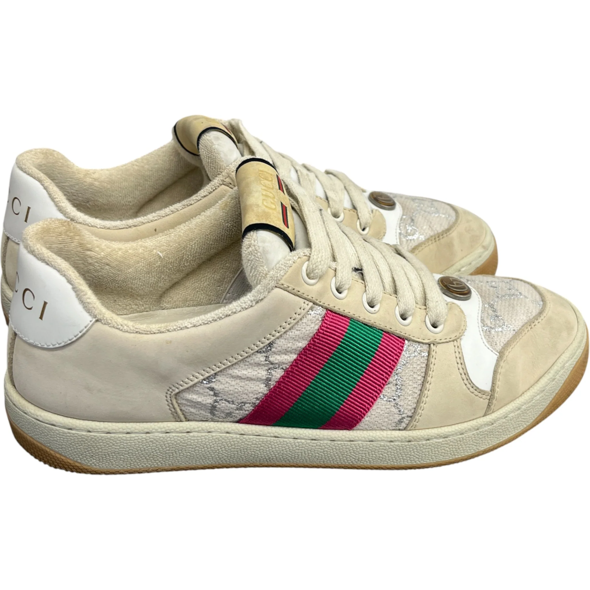 Women's Gg Screener Low Trainers Beige Size EU 37 / UK 4 - Image 8