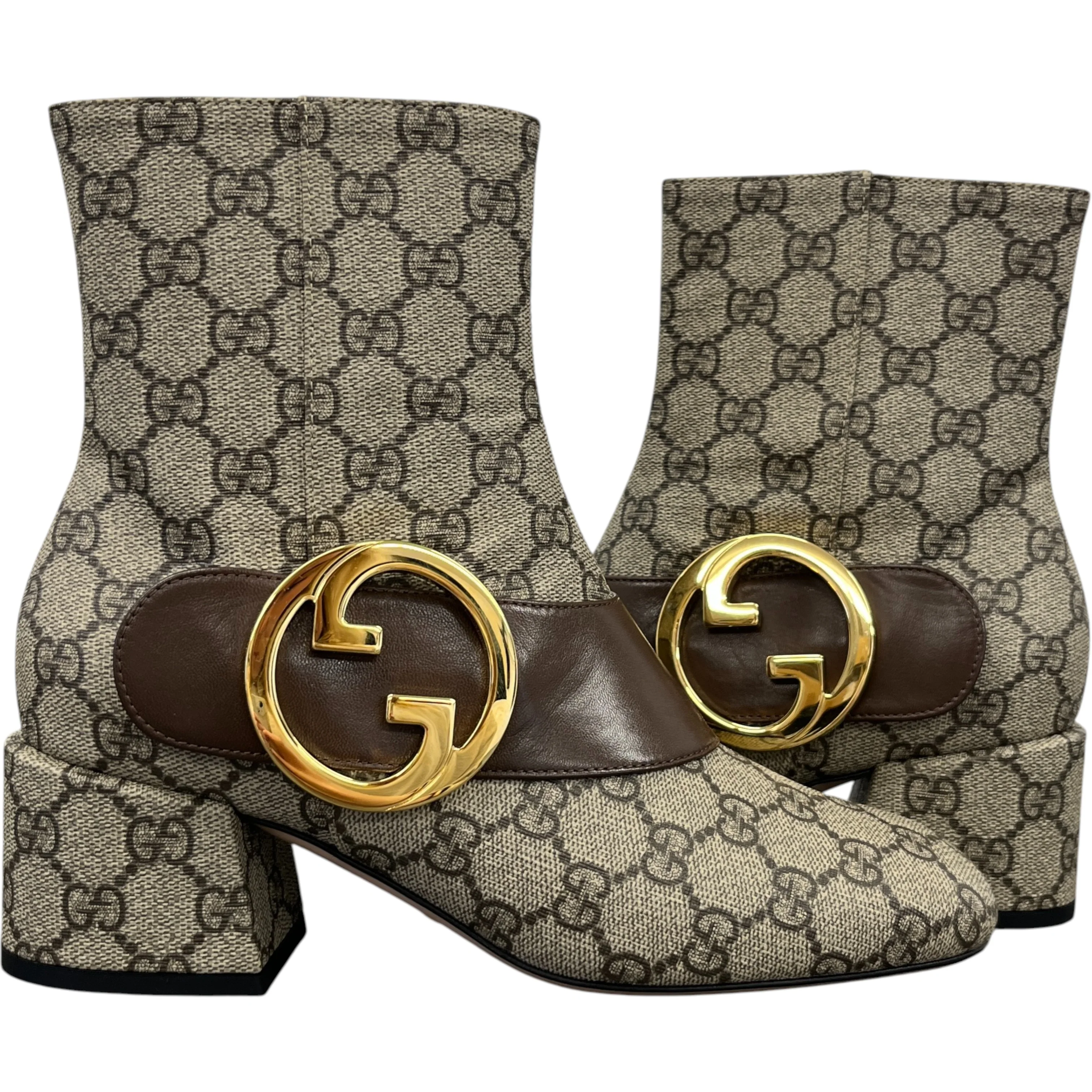 Women's Gg Supreme Ankle Boots Beige Size EU 37 / UK 4 - Image 3