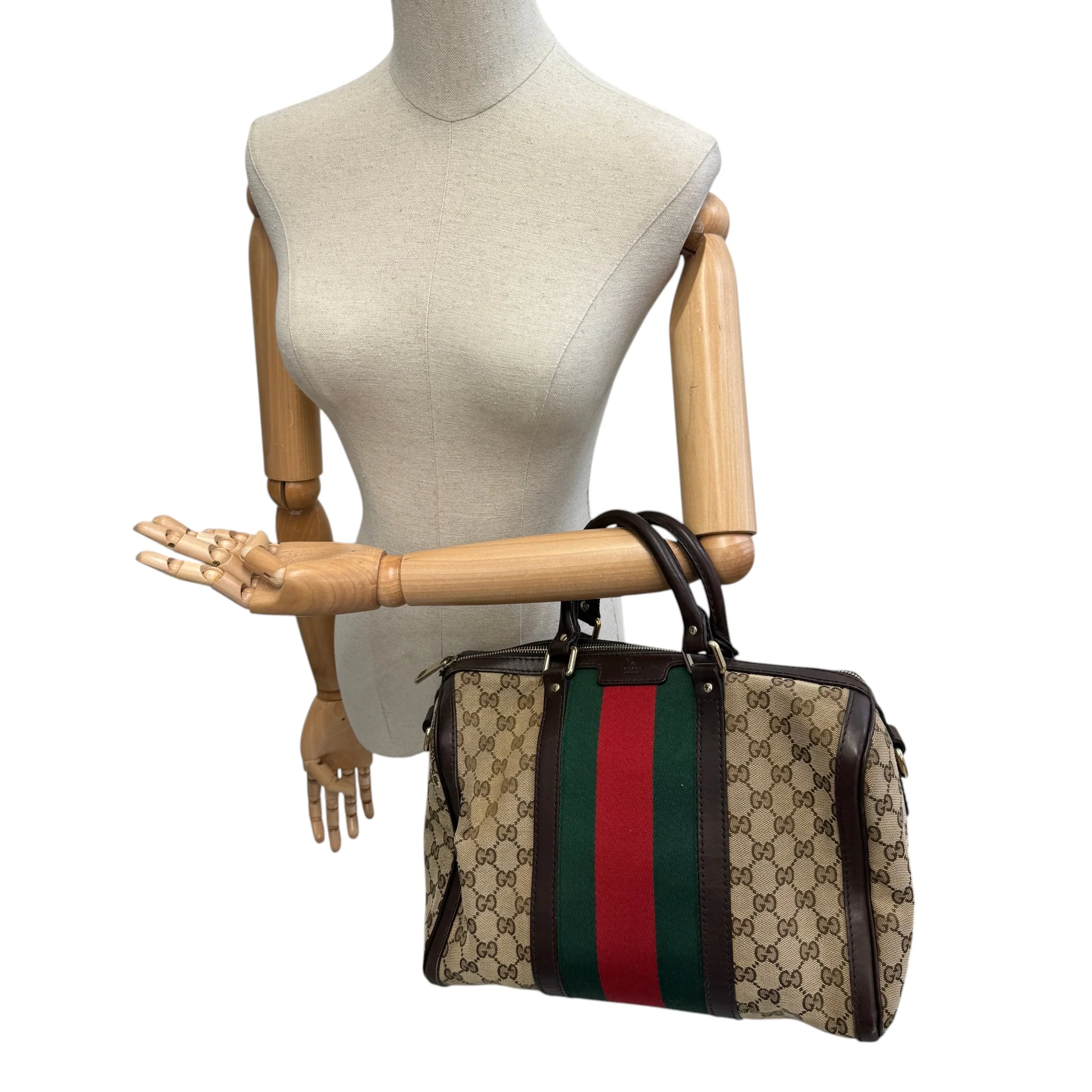 Women's Gg Supreme Boston Satchel Handbag Beige - Image 2