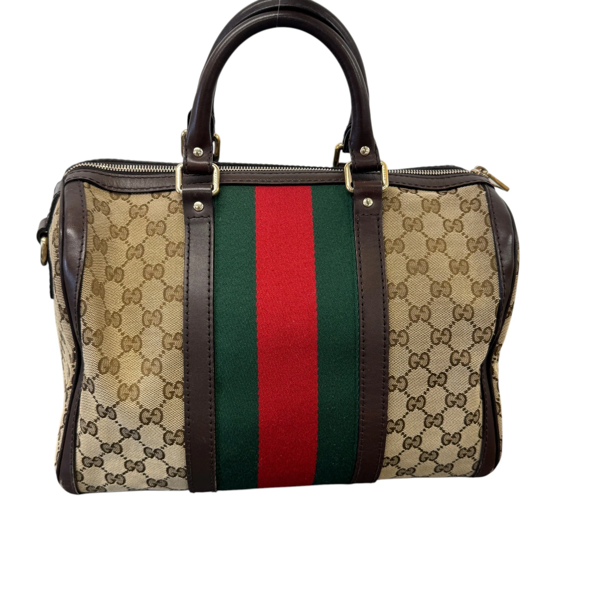 Women's Gg Supreme Boston Satchel Handbag Beige - Image 3