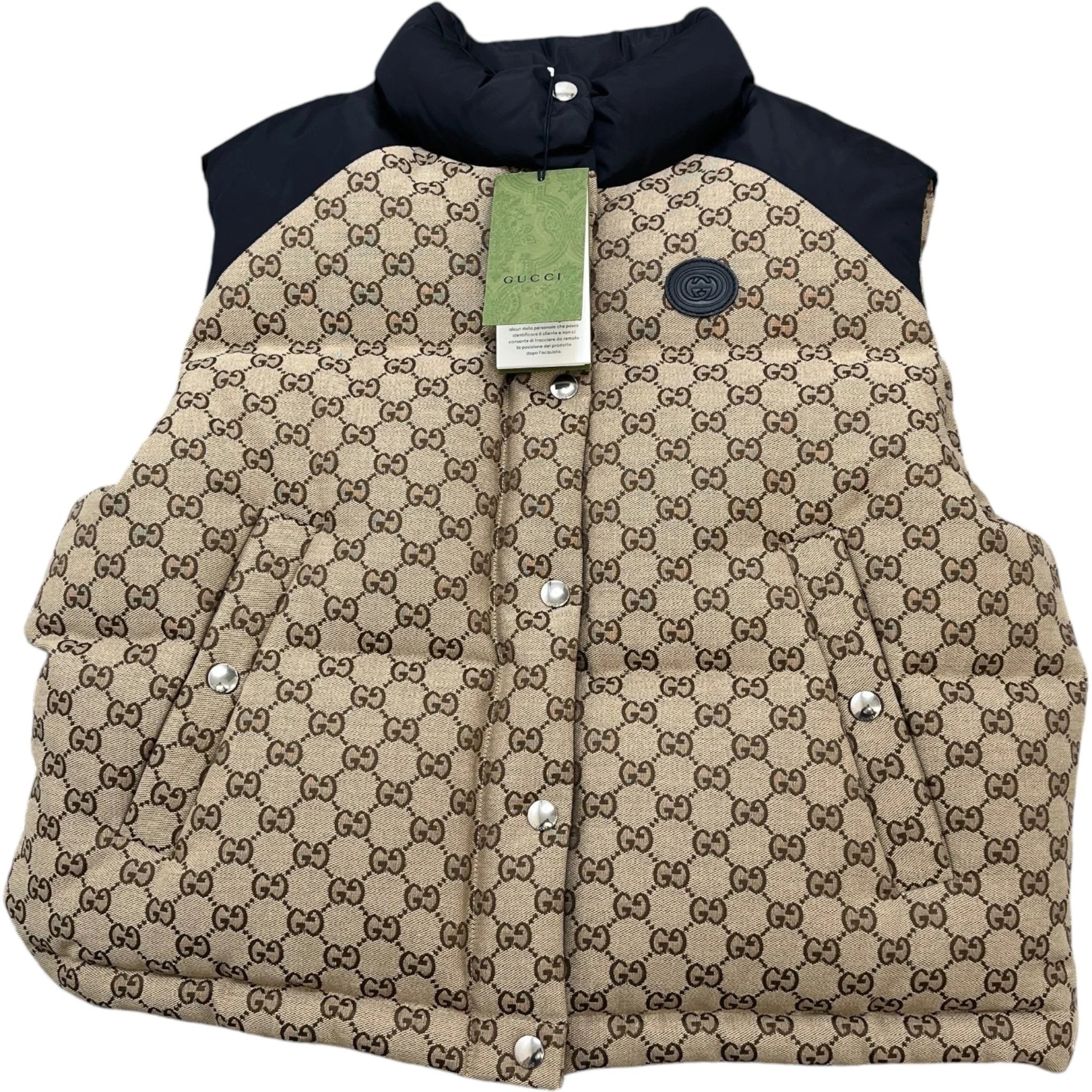 Women's Gg Supreme Canvas Gilet Beige Size IT 40 / UK 8