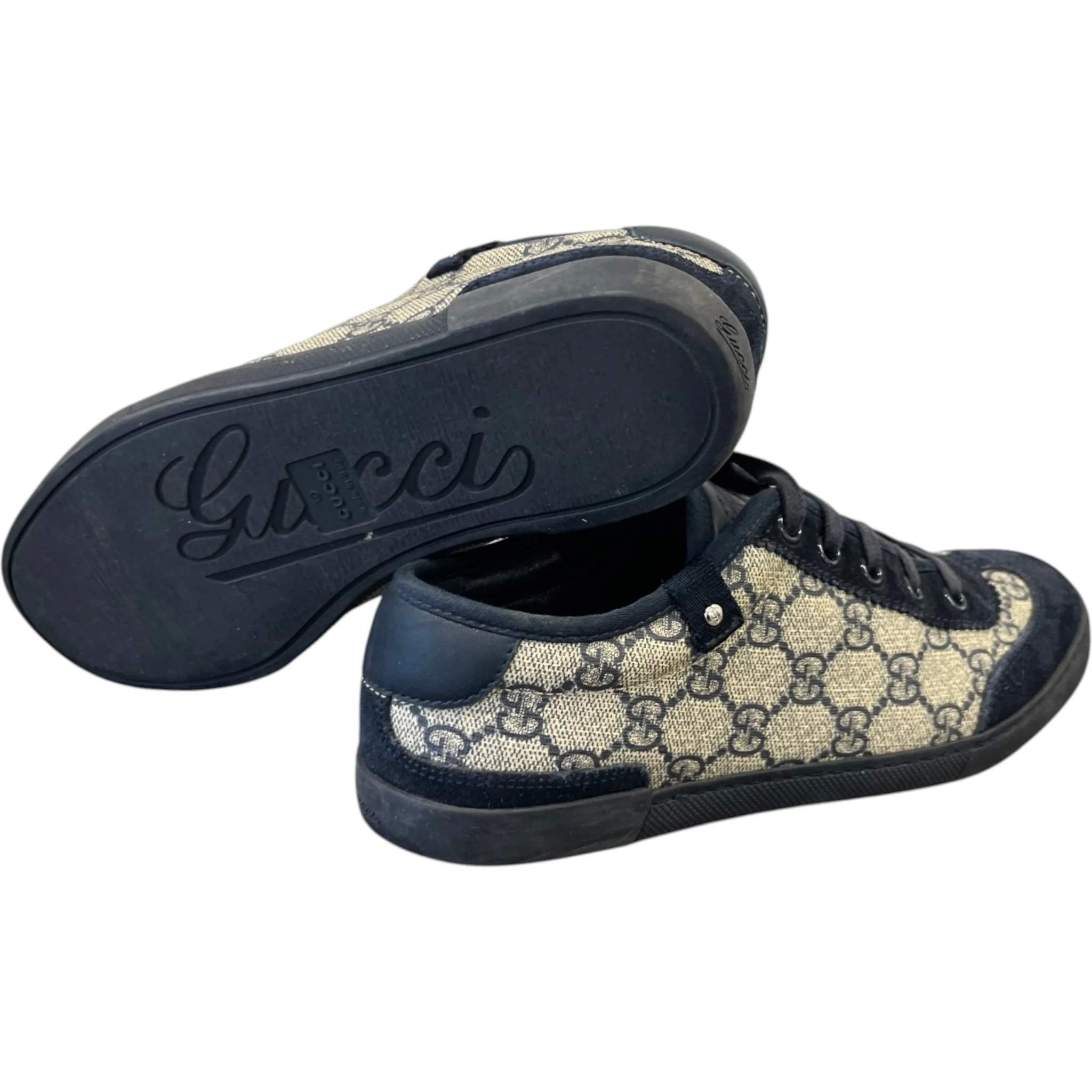 Women's Gg Supreme Canvas Low Trainers Navy Size EU 35.5 / UK 2.5 - Image 10