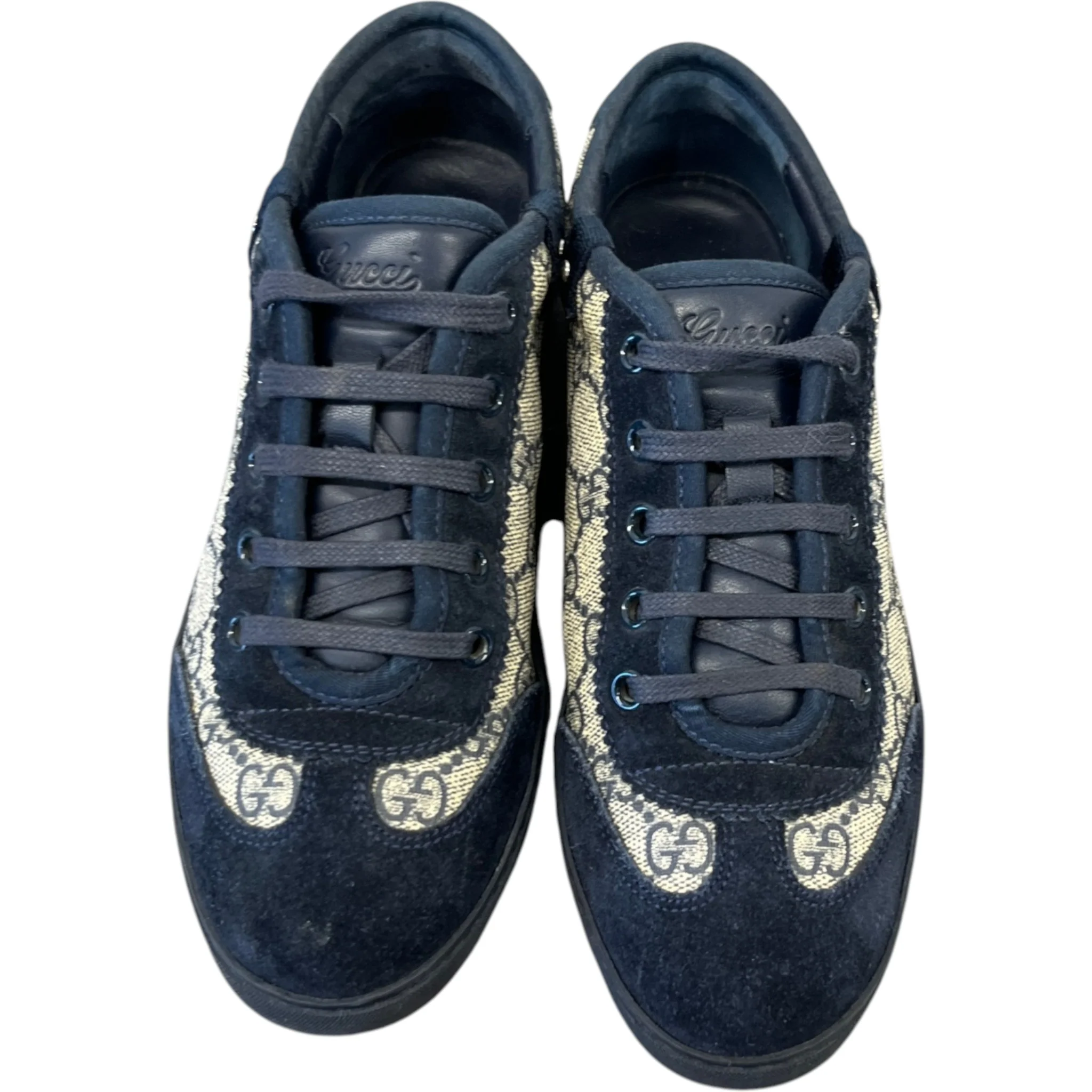 Women's Gg Supreme Canvas Low Trainers Navy Size EU 35.5 / UK 2.5 - Image 6
