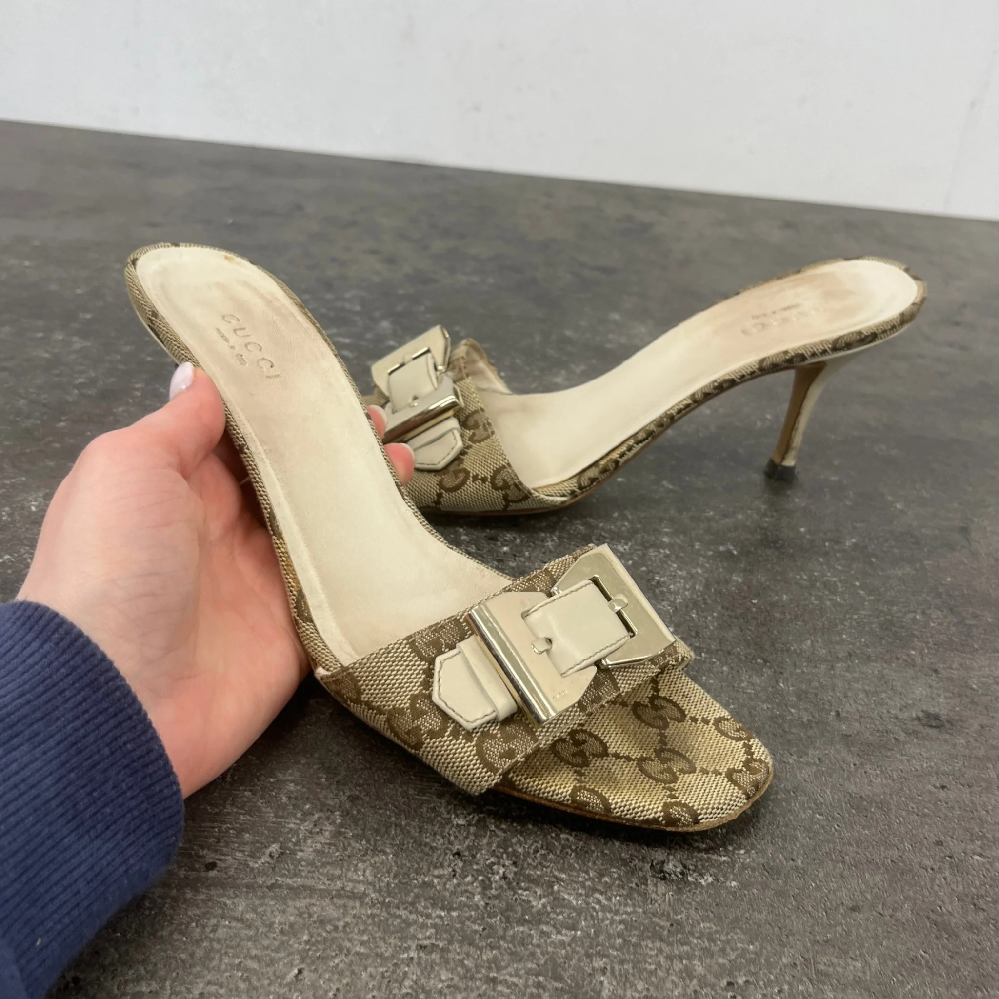 Women's Gg Supreme Heels Beige Size EU 38 / UK 5 - Image 11