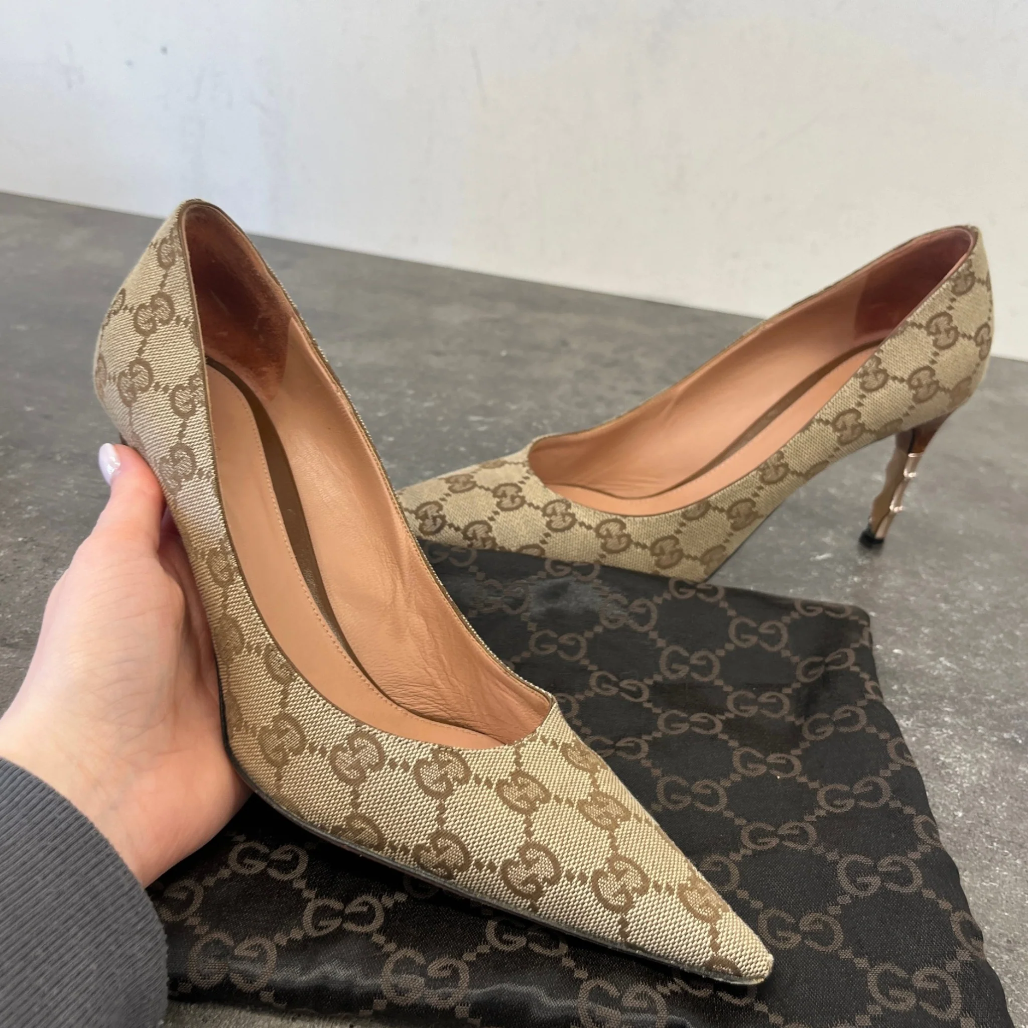 Women's Gg Supreme Heels Beige Size EU 38.5 / UK 5.5 - Image 12