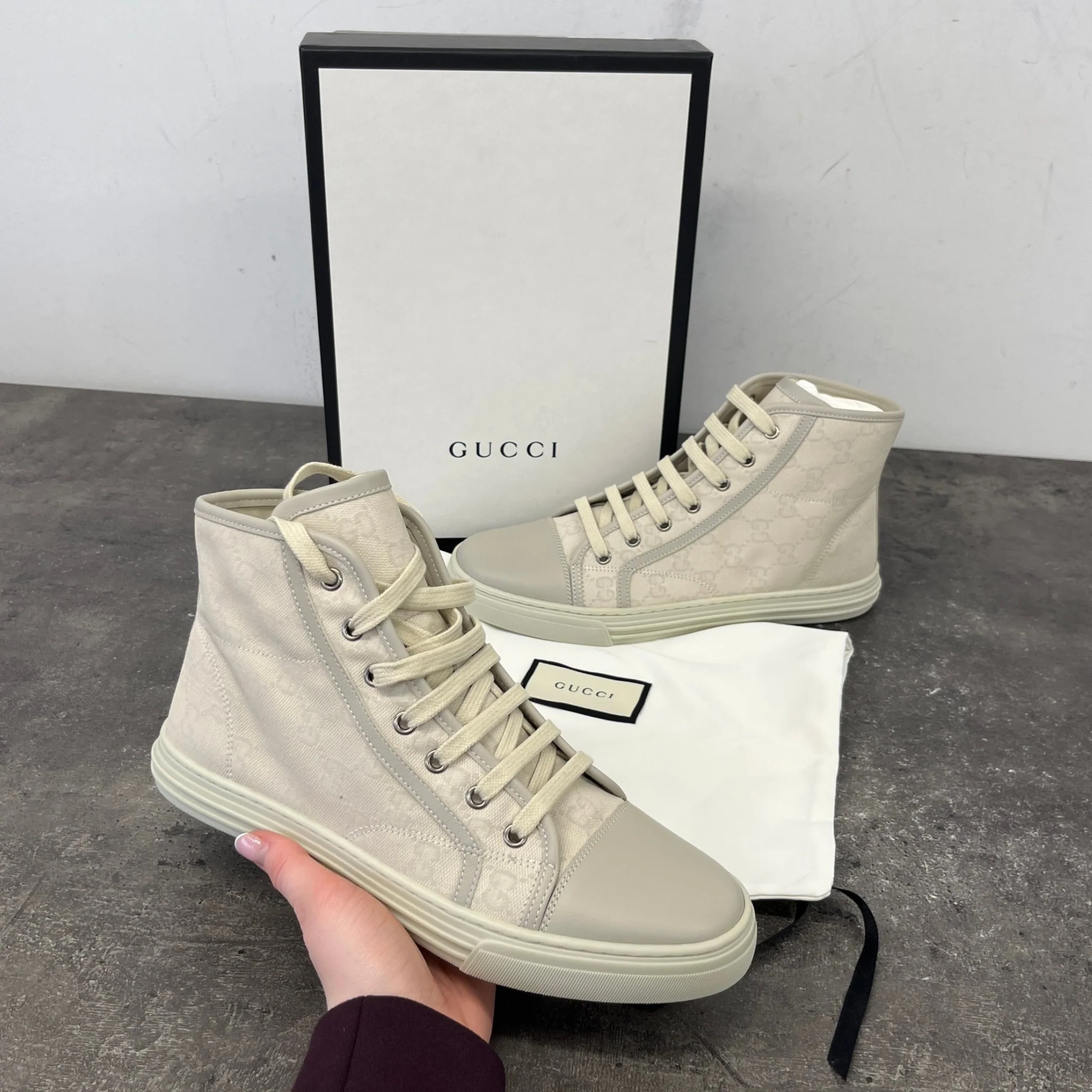 Women's Gg Supreme High Trainers Cream Size EU 38.5 / UK 5.5 - Image 12