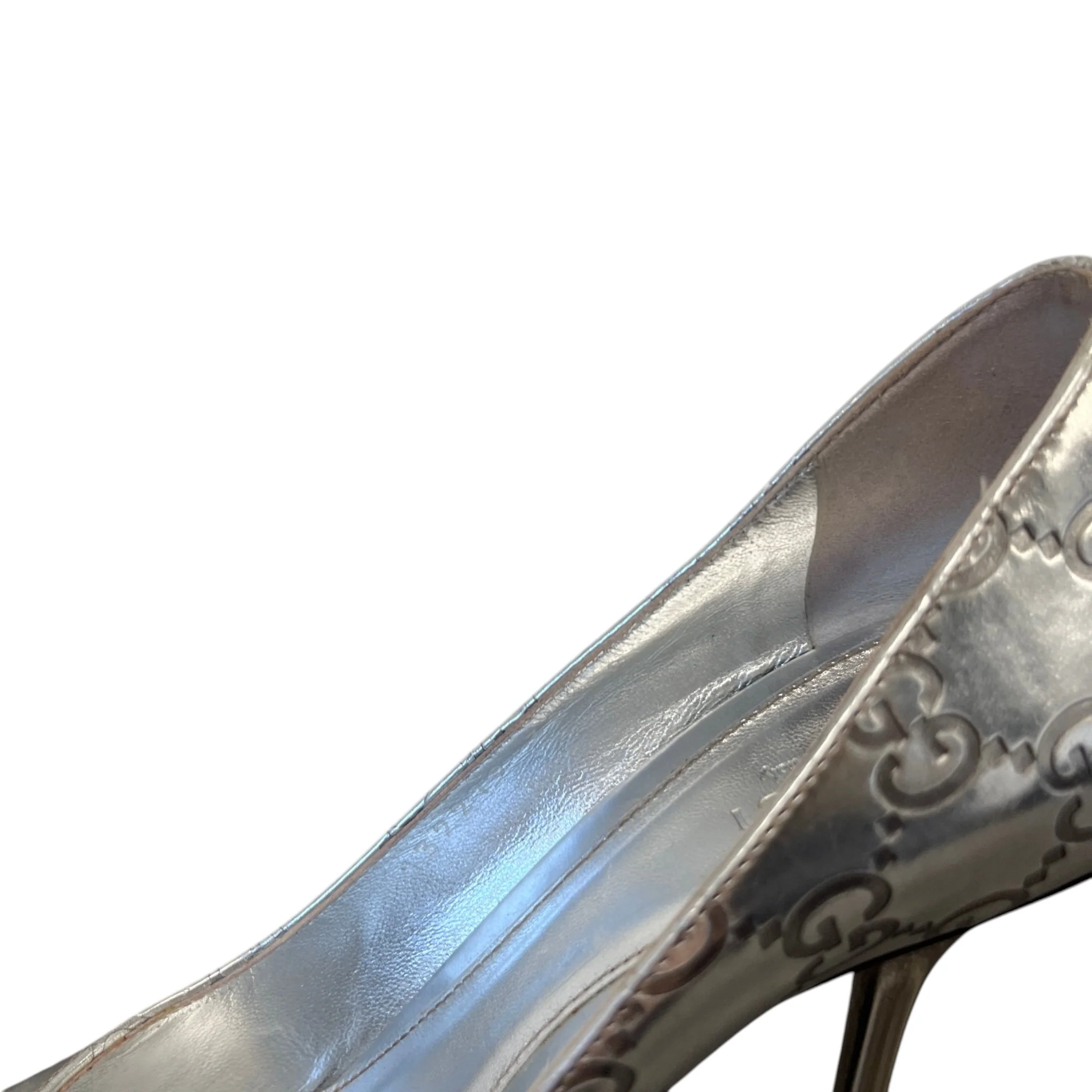 Women's Gg Supreme Horsebit Heels Silver Size EU 38 / UK 5 - Image 11