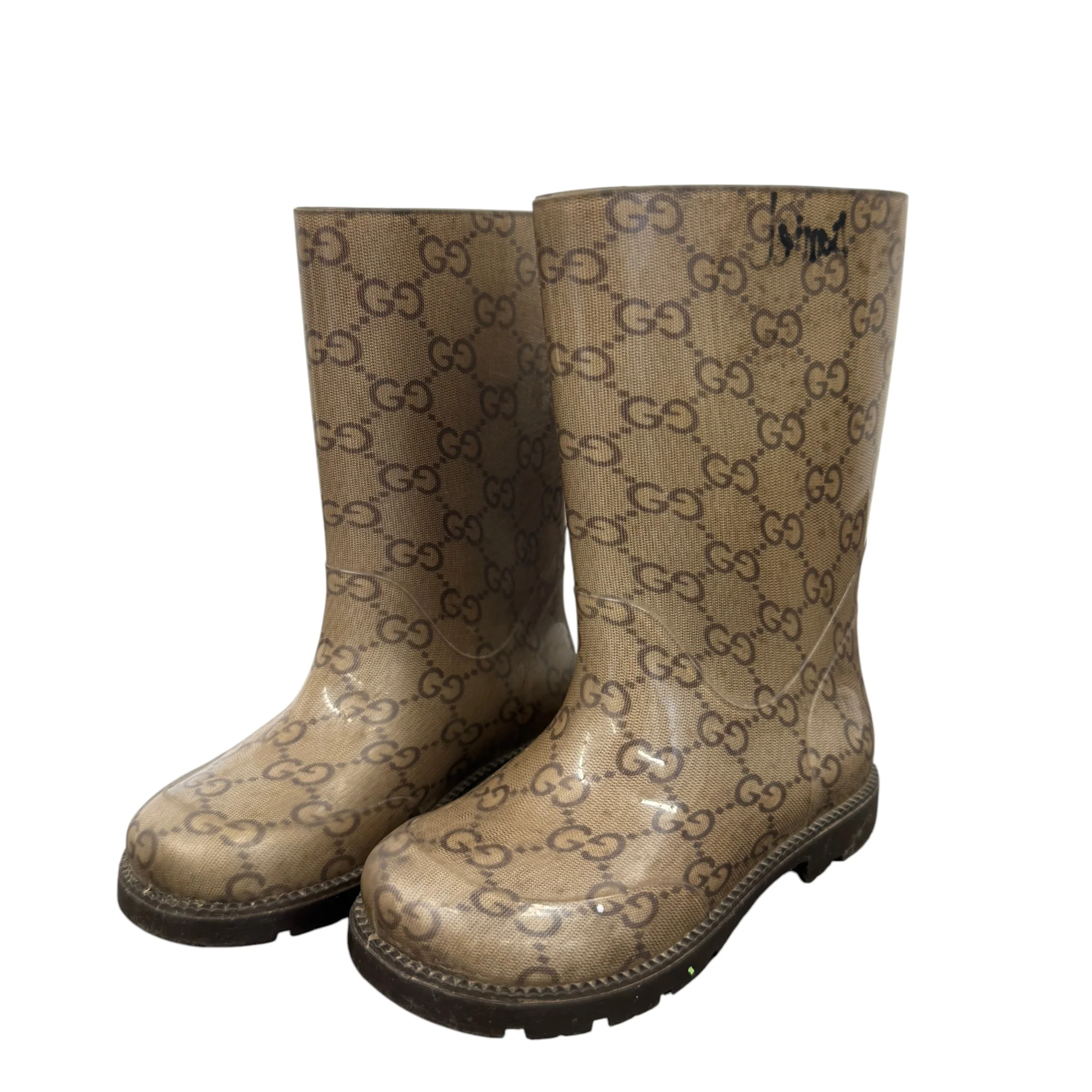 Women's Gg Supreme Kids Size 25 Wellies Beige Size EU 34 / UK 1 - Image 10