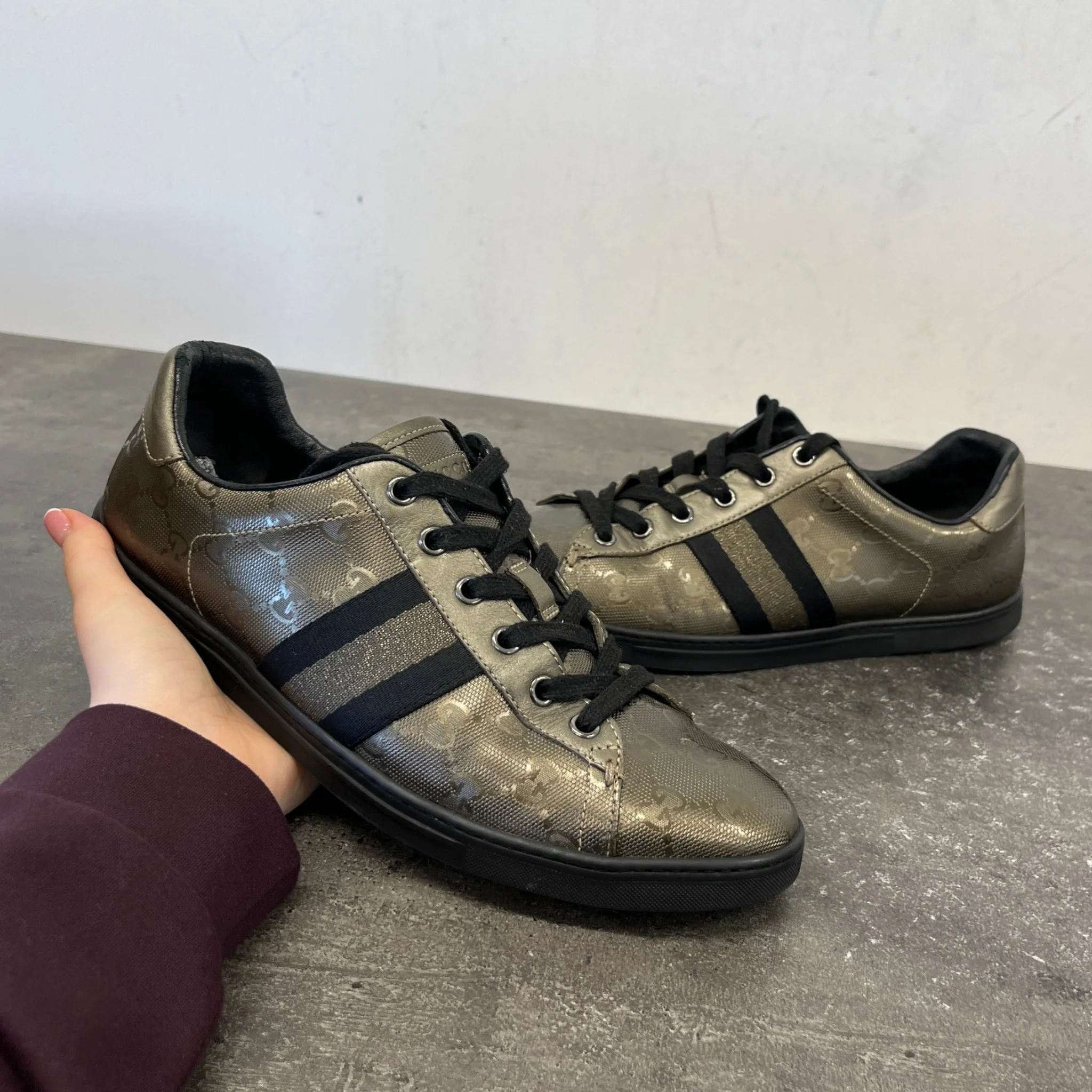 Women's Gg Supreme Low Trainers Gold Size EU 40 / UK 7 - Image 12